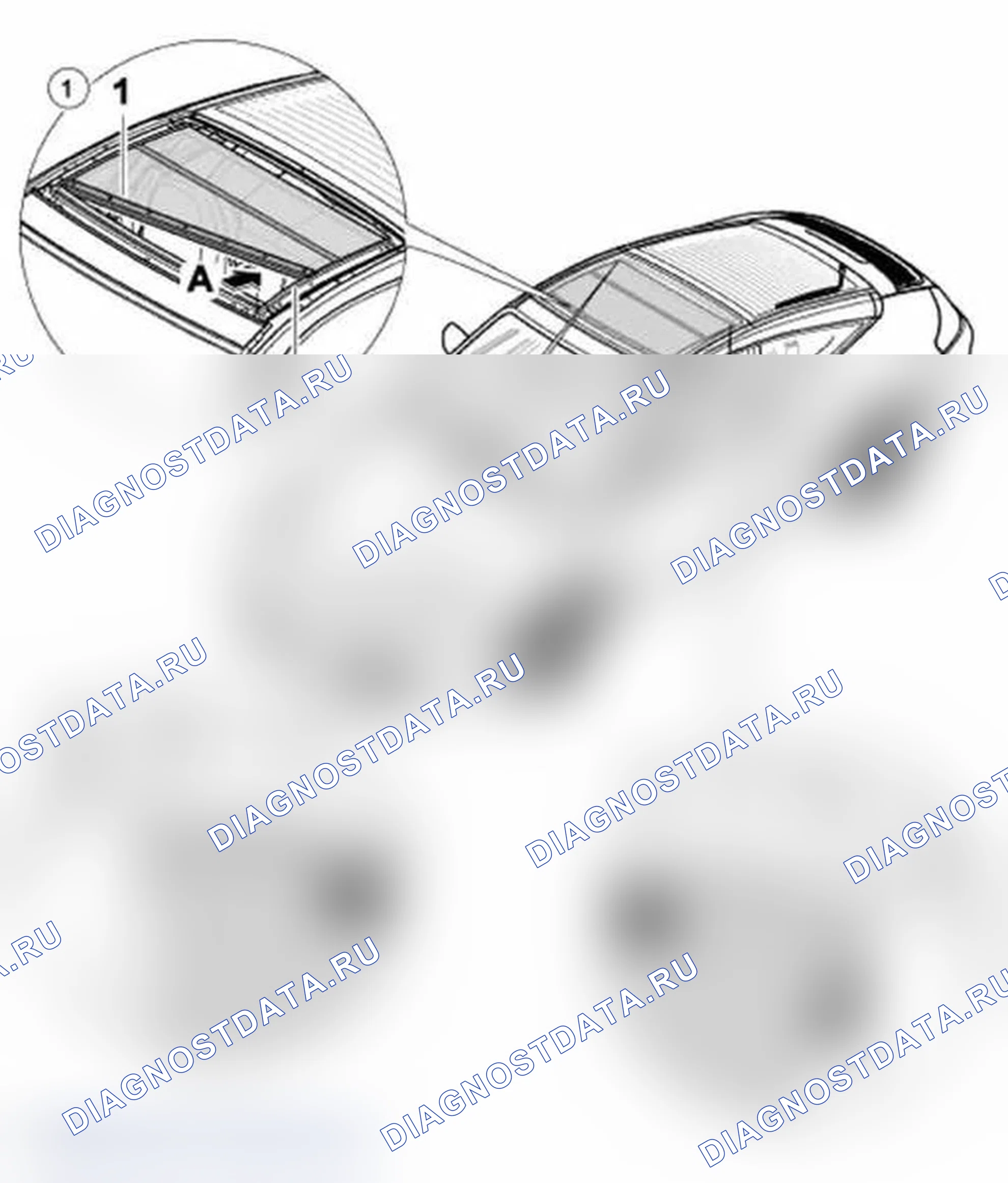 Рис. 66: Удаление солнцезащитных жалюзи. Porsche 911 Carrera 996