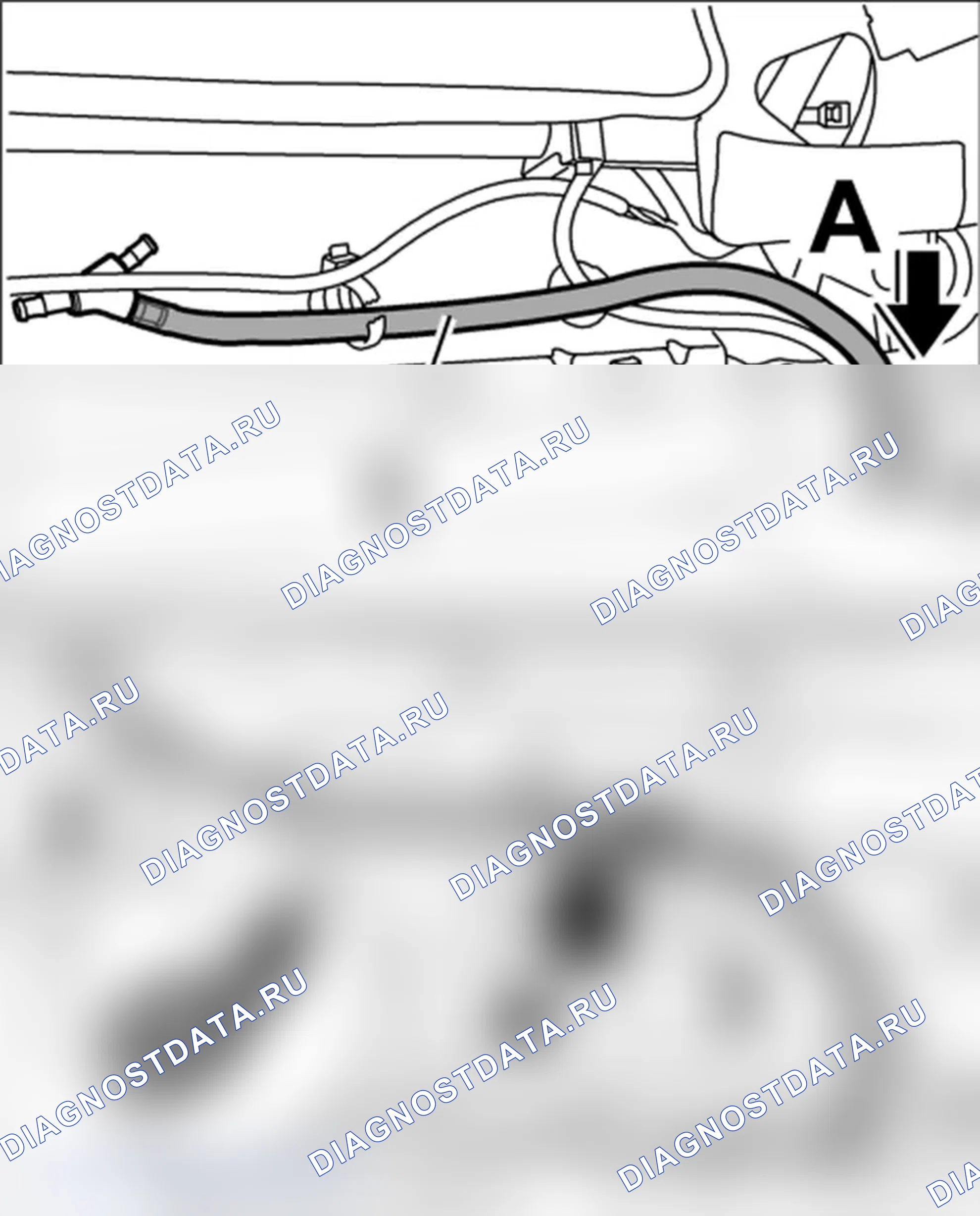Рис. 44: Снятие шланга для клапана управления воздушной подушкой. Porsche 911 GT3 997