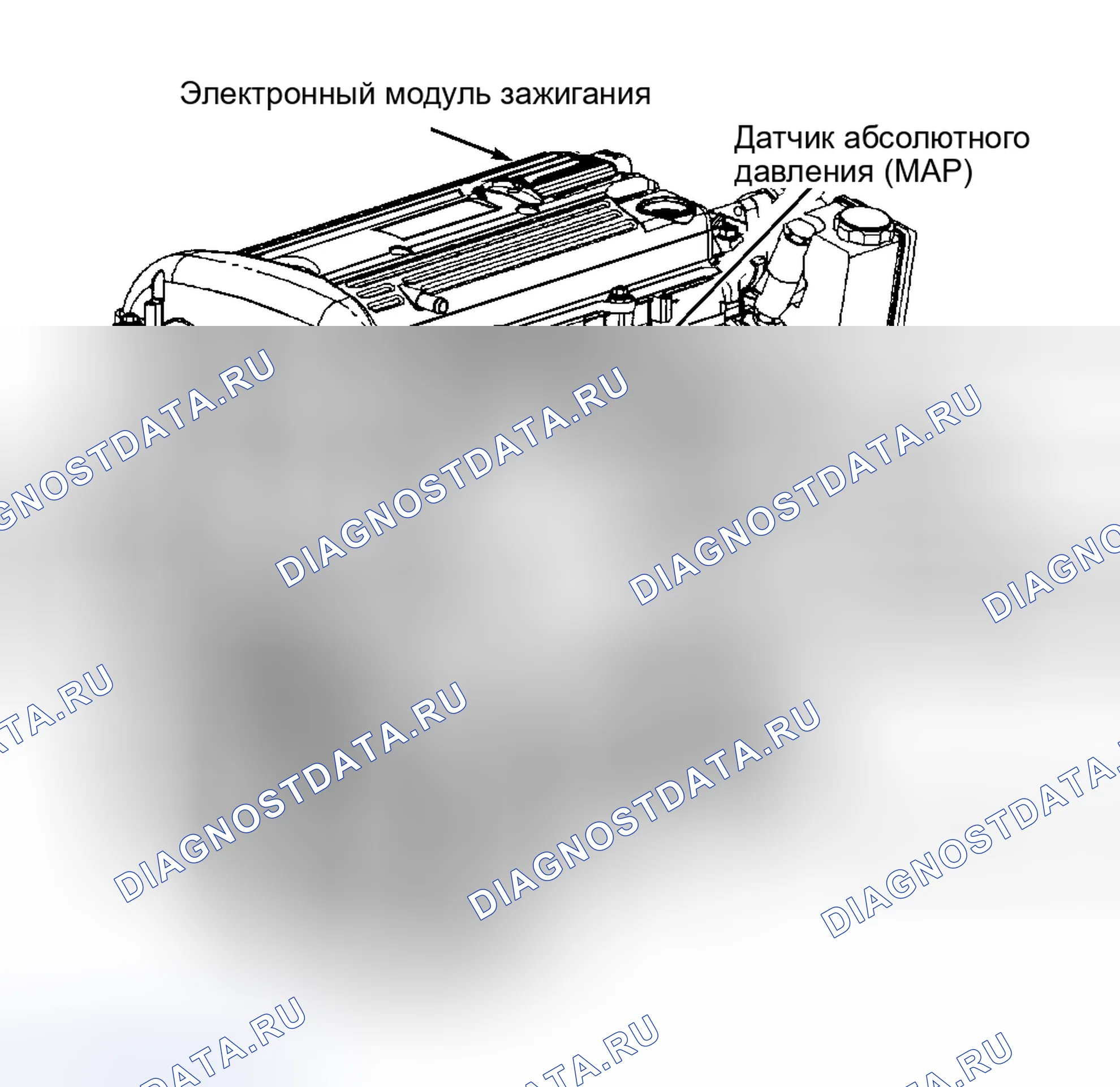 Рис. 54: РАСПОЛОЖЕНИЕ КОМПОНЕНТОВ ДВИГАТЕЛЯ (2.2L VIN F - SATURN). Hyundai Stellar I