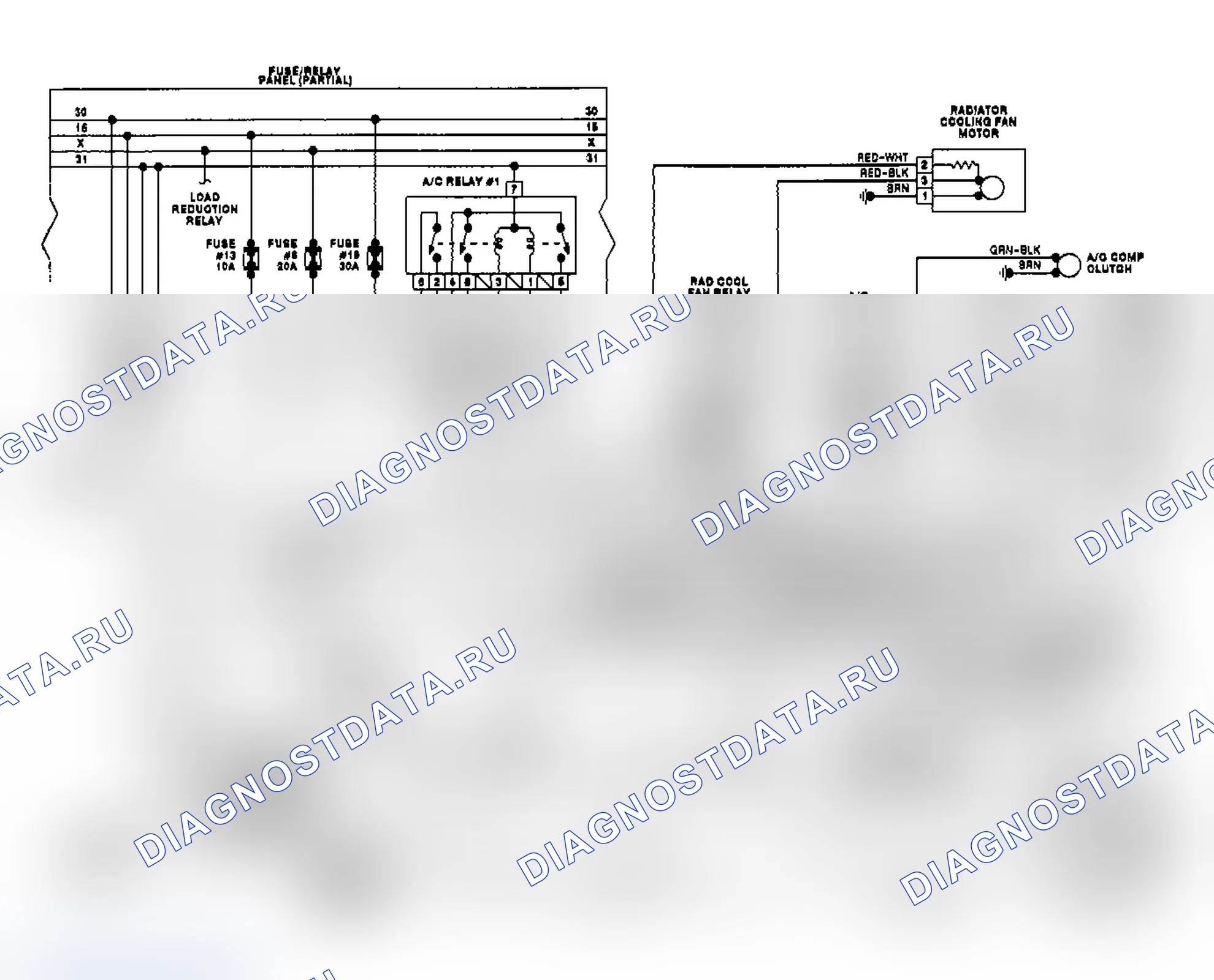 Рис. 6: Схема подключения ручной системы кондиционер-отопитель (Corrado). Volkswagen Fox G1