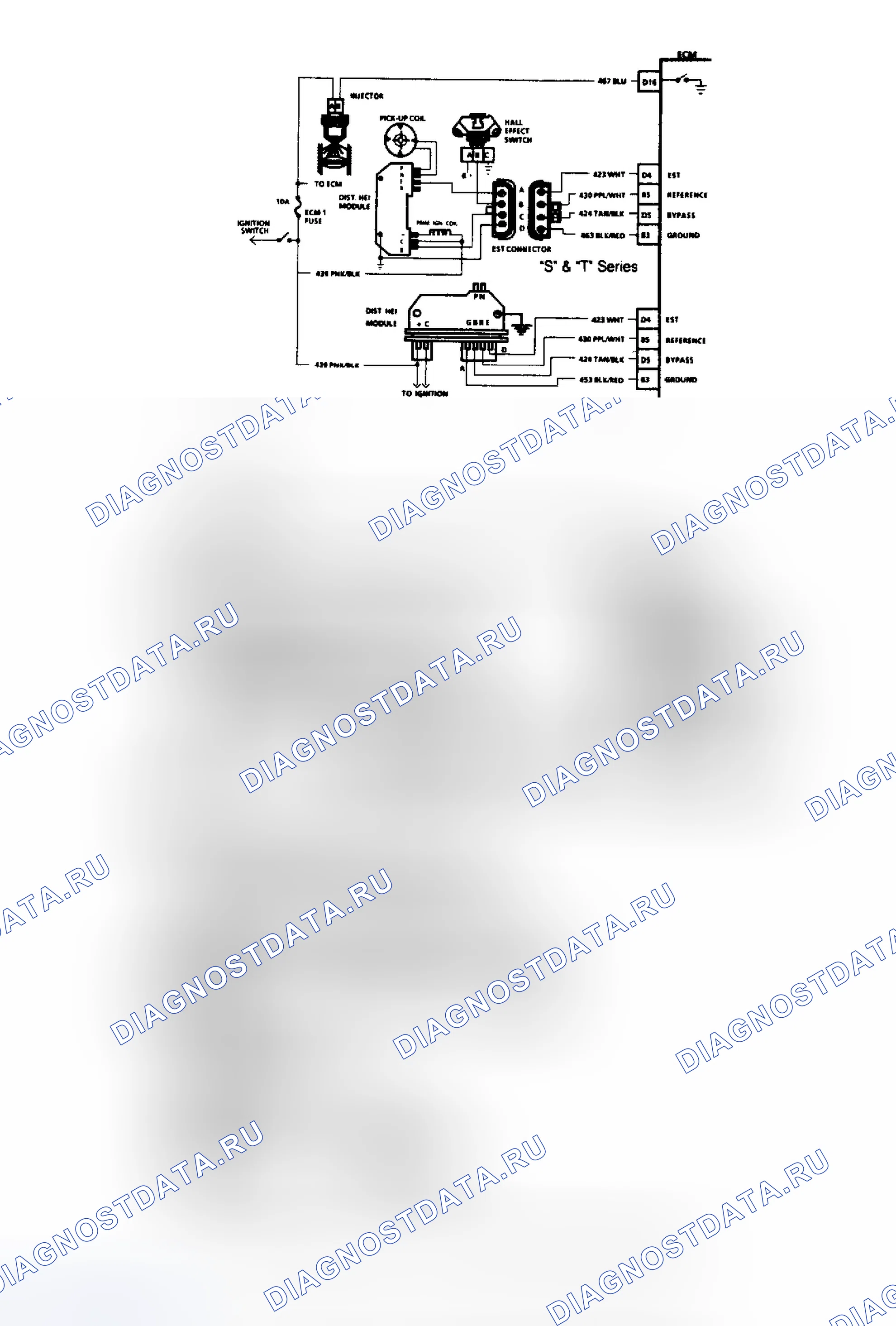 Рис. 28: Диаграмма A4. Диагностика контура инжектора (2,5 л). GMC Cab & Chassis R3500 