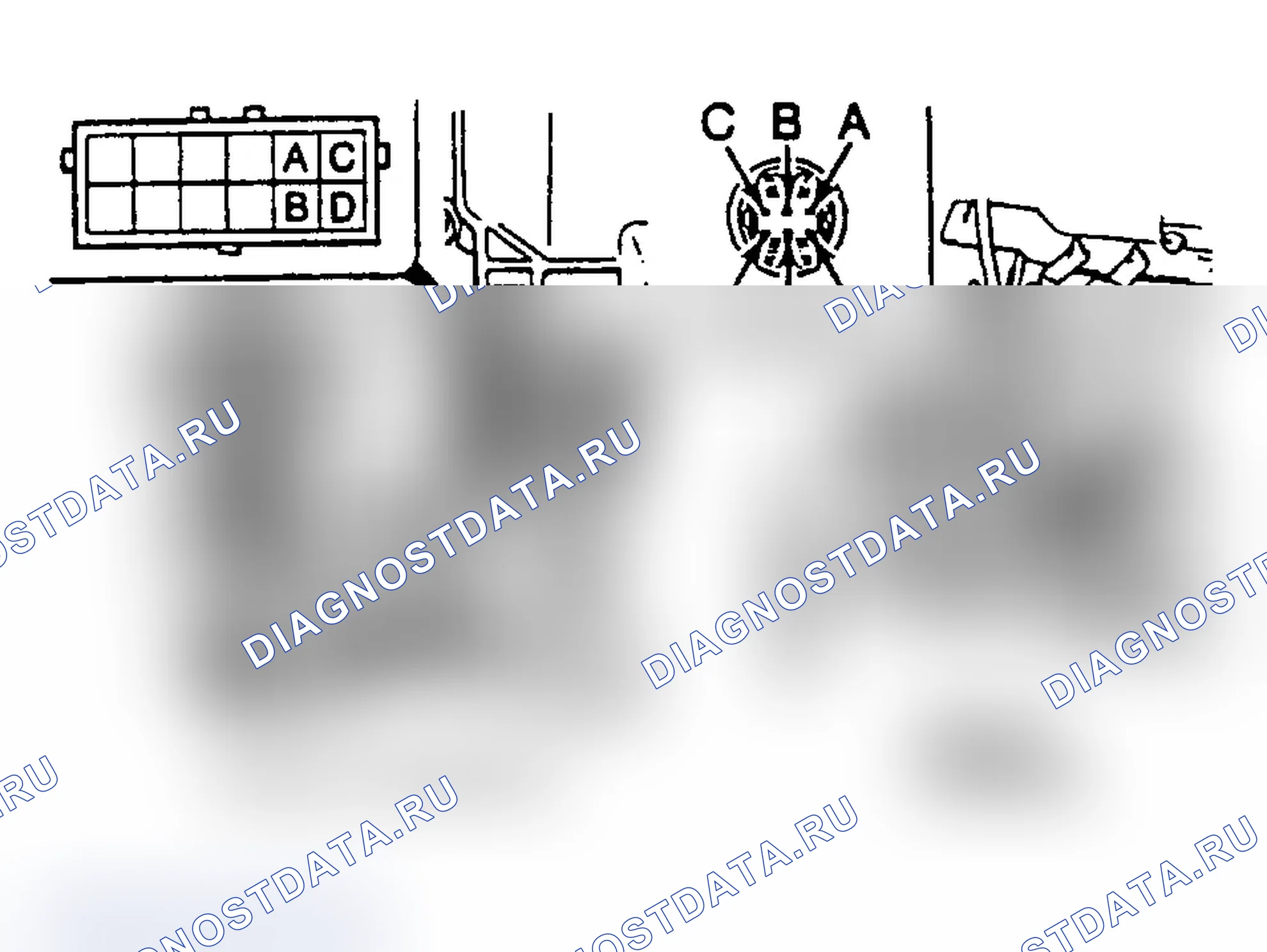 Рис. 92: ЭЛЕКТРОМАГНИТНЫЙ КЛАПАН 1-2, 2-3, 3-4 переключение и замок-UP. Mazda MX-6 V