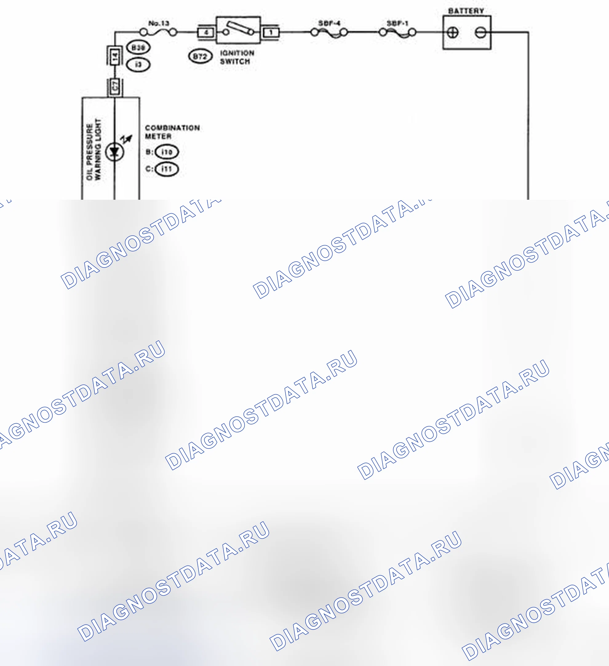 Рис. 3. Схема подключения системы масляного давления. Subaru Impreza GD/GC/GG рестайлинг 2