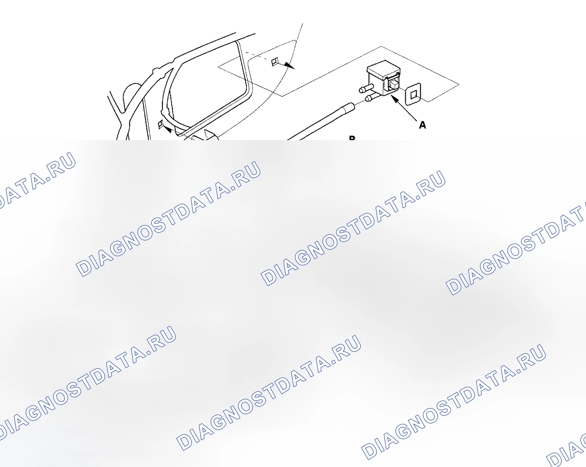 Рис. 63: Задний дифференциальный суфлер, линия и замена шланга. Honda Ridgeline I