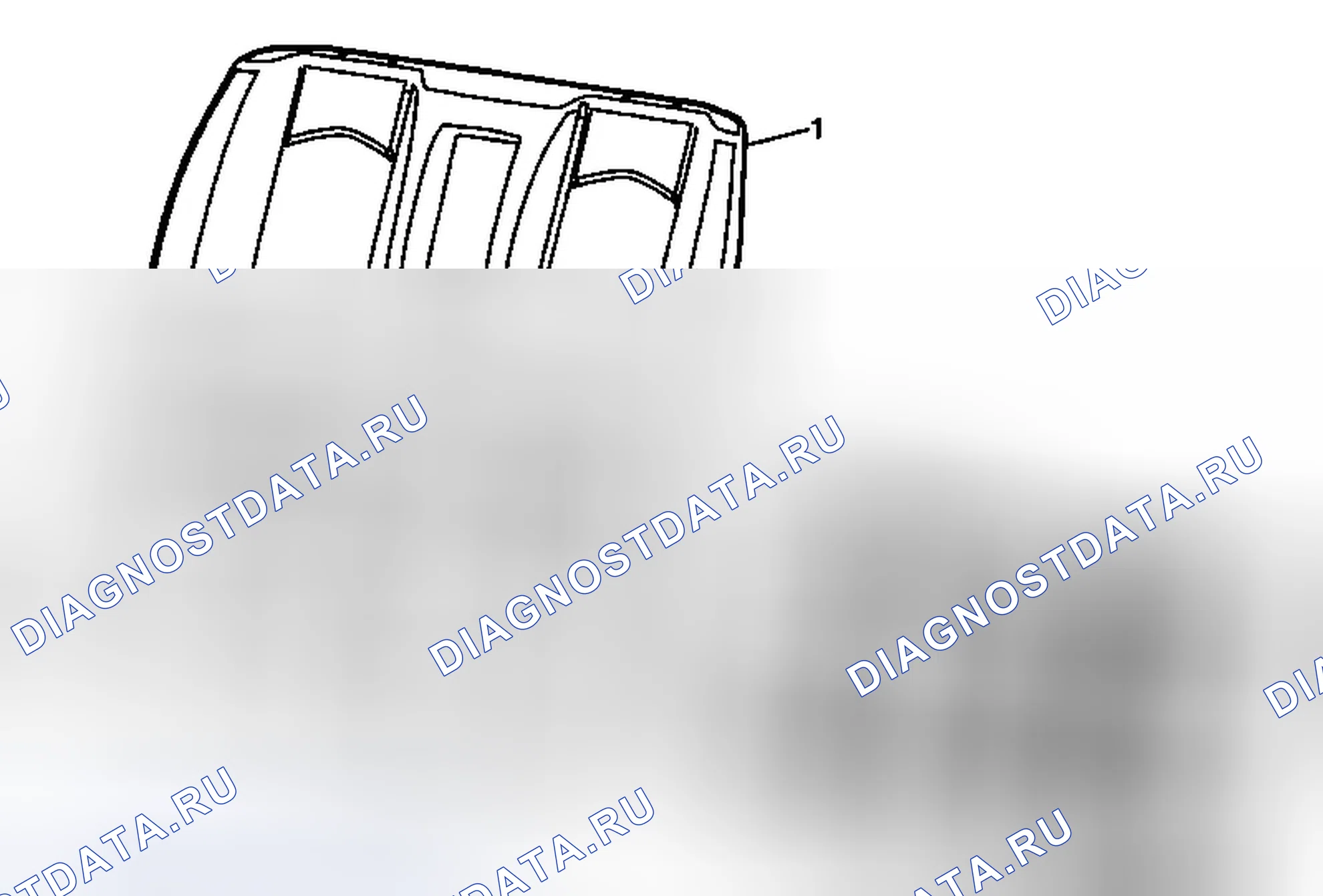Рис. 61: Покрытие подушки спинки заднего сиденья и замена подушки (без AM9). Cadillac CTS II