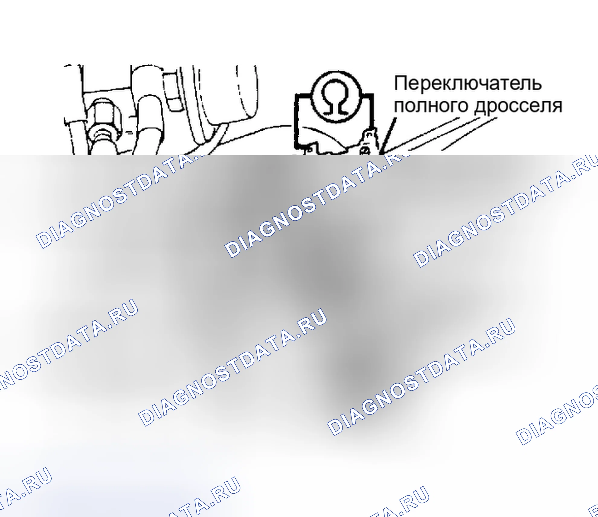 Рис. 14: Регулировка полного дроссельного переключателя Омметр ДОЛЖЕН считывать 0 Ом при положении полного дросселя.. Volkswagen Golf Mk1