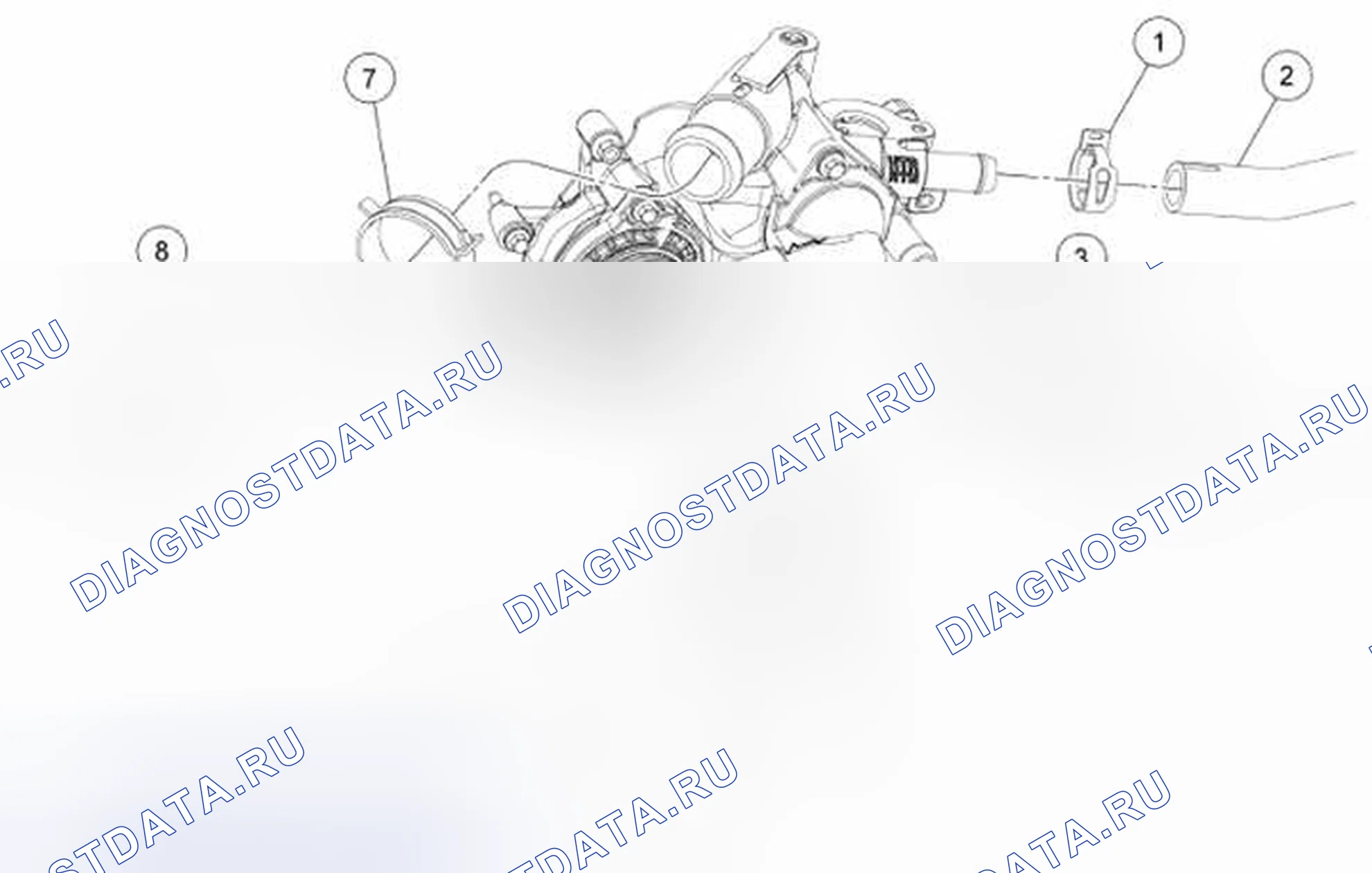 Рис. 6: Шланги для охлаждающей жидкости. Hyundai Lafesta I