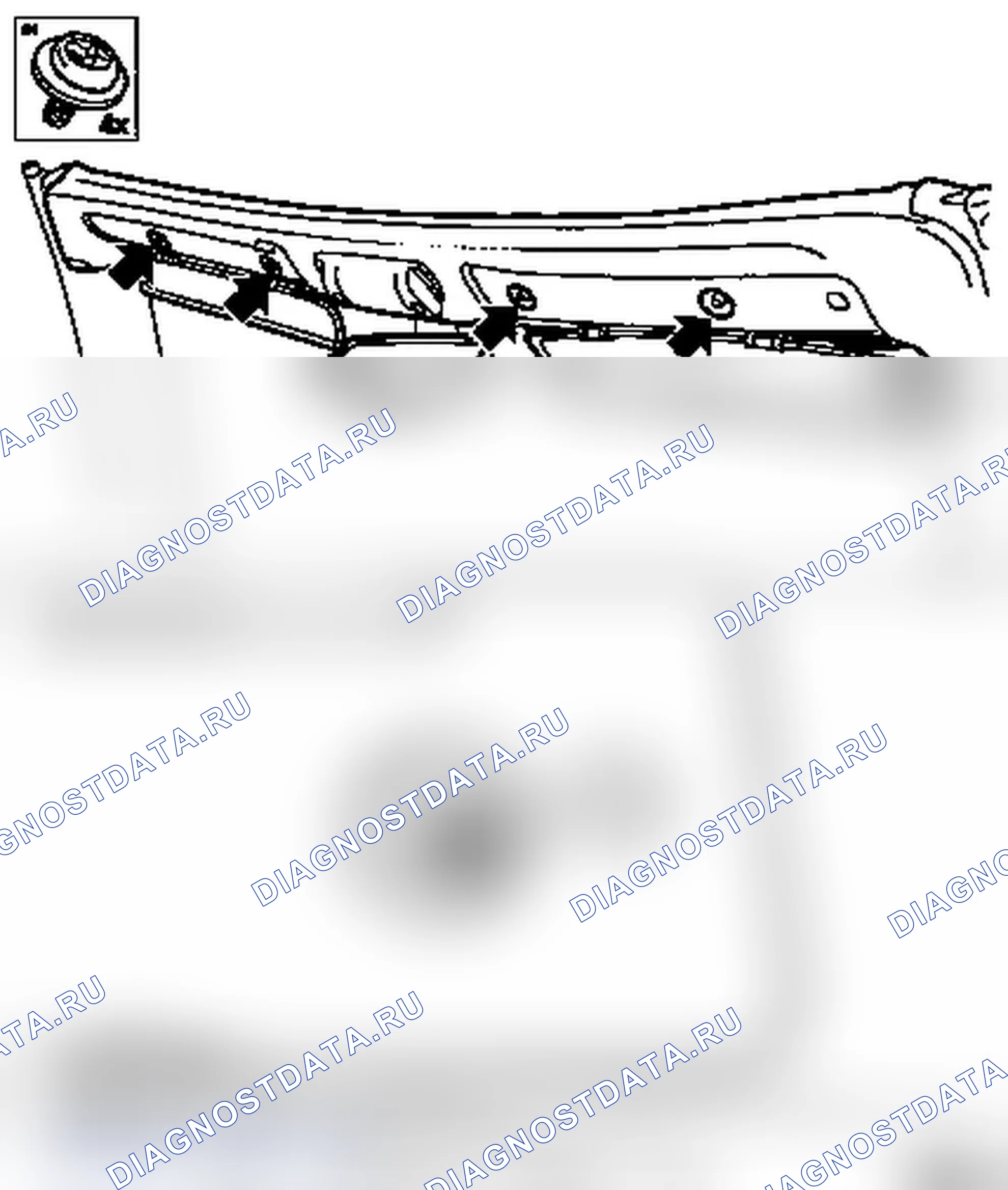 Снятие и установка внутренней обшивки рамы крыши (модель F67). Opel Astra G
