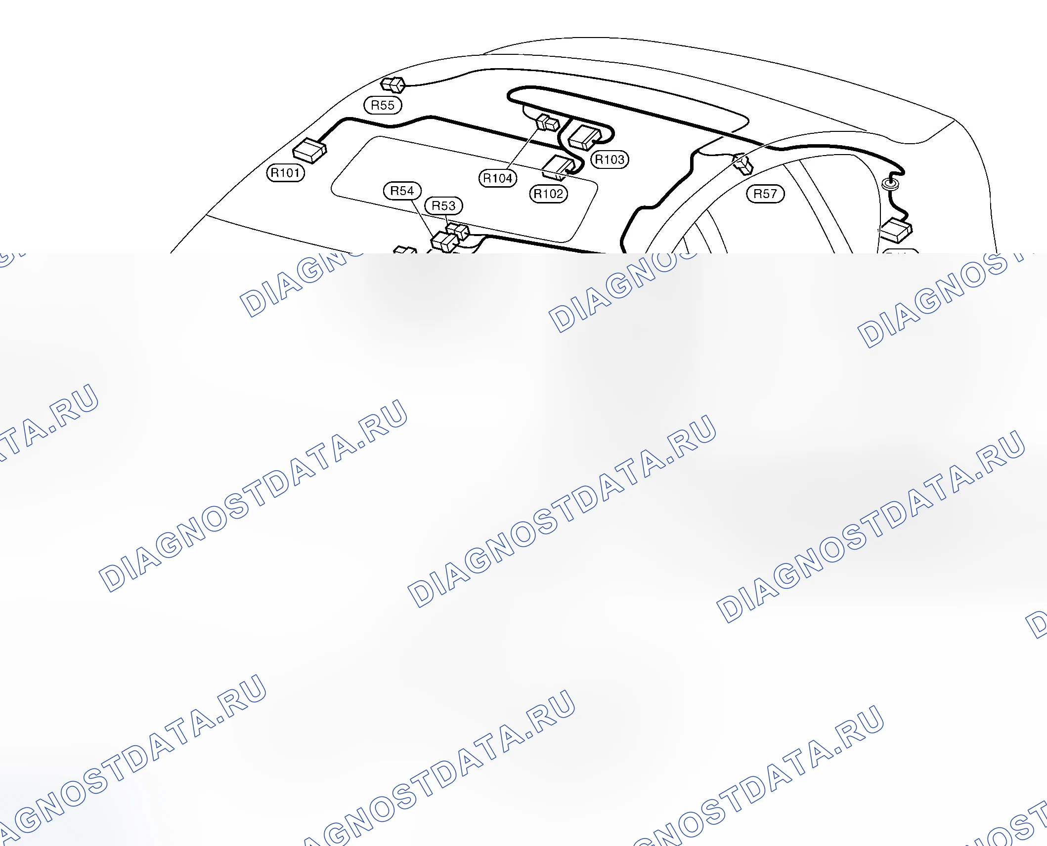 Рис. 106: ЖГУТ КОМНАТНЫХ ЛАМП. Infiniti M35 III