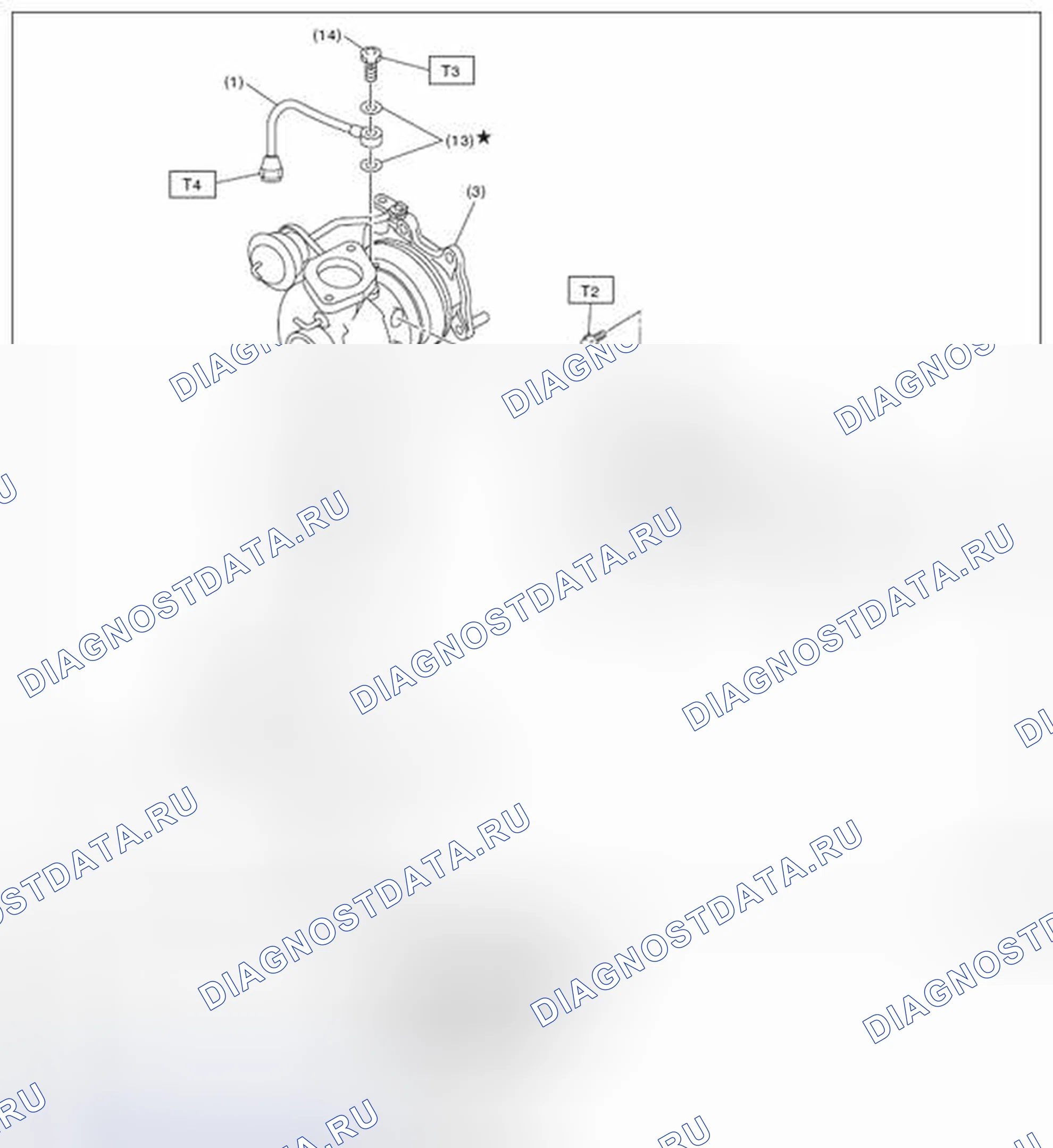 Рис. 987: ТУРБОНАГНЕТАТЕЛЬ. Subaru Impreza GK