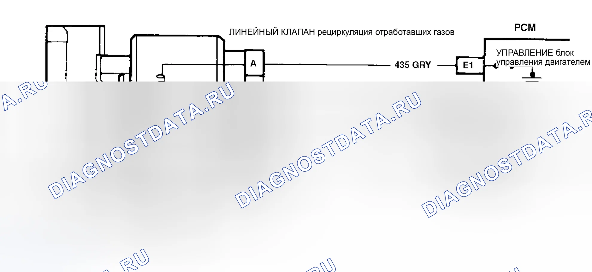 Рис. 55: Схема Code 32 (" P " Series 5.7L) Ошибка рециркуляция отработавших газов Ckt. Using коллектор Vac., 2-клемма Sol. и Back Press. рециркуляция отработавших газов. GMC Cab & Chassis C2500 