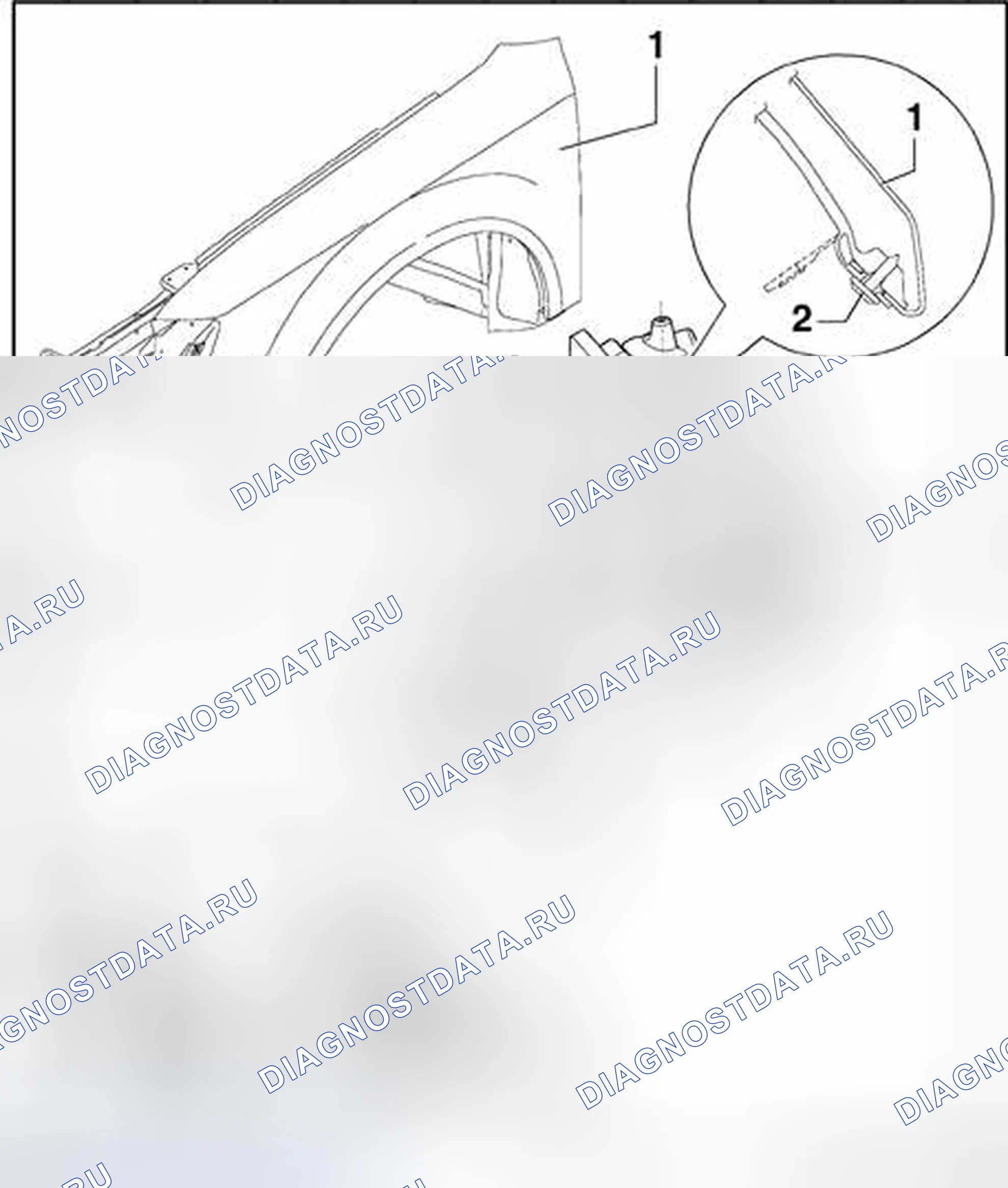 Рис. 279: Передний вкладыш колесного корпуса. Audi S4 B6