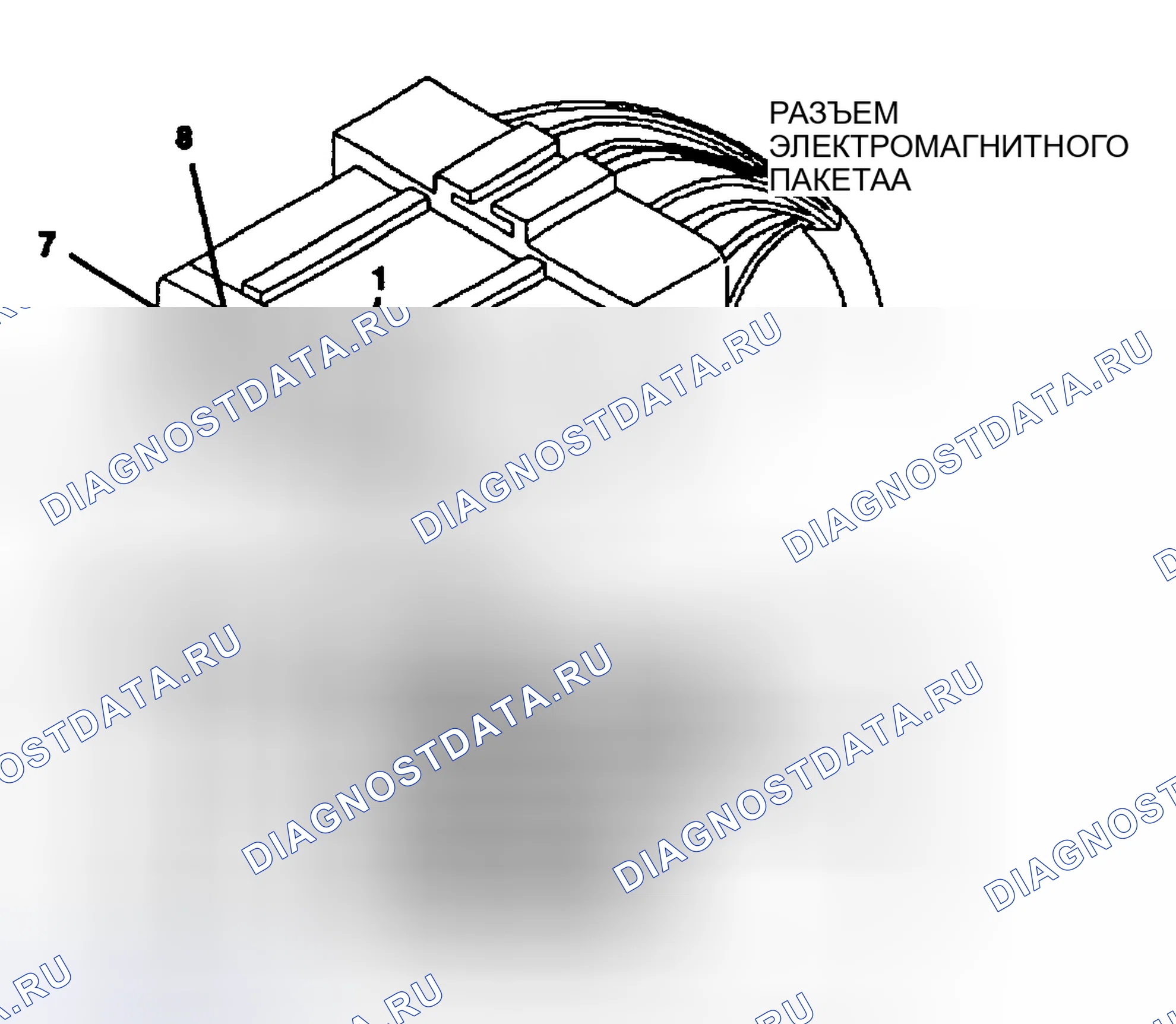 Рис. 158: Вид 8-контактного разъема блока соленоидов. Plymouth Grand Voyager II