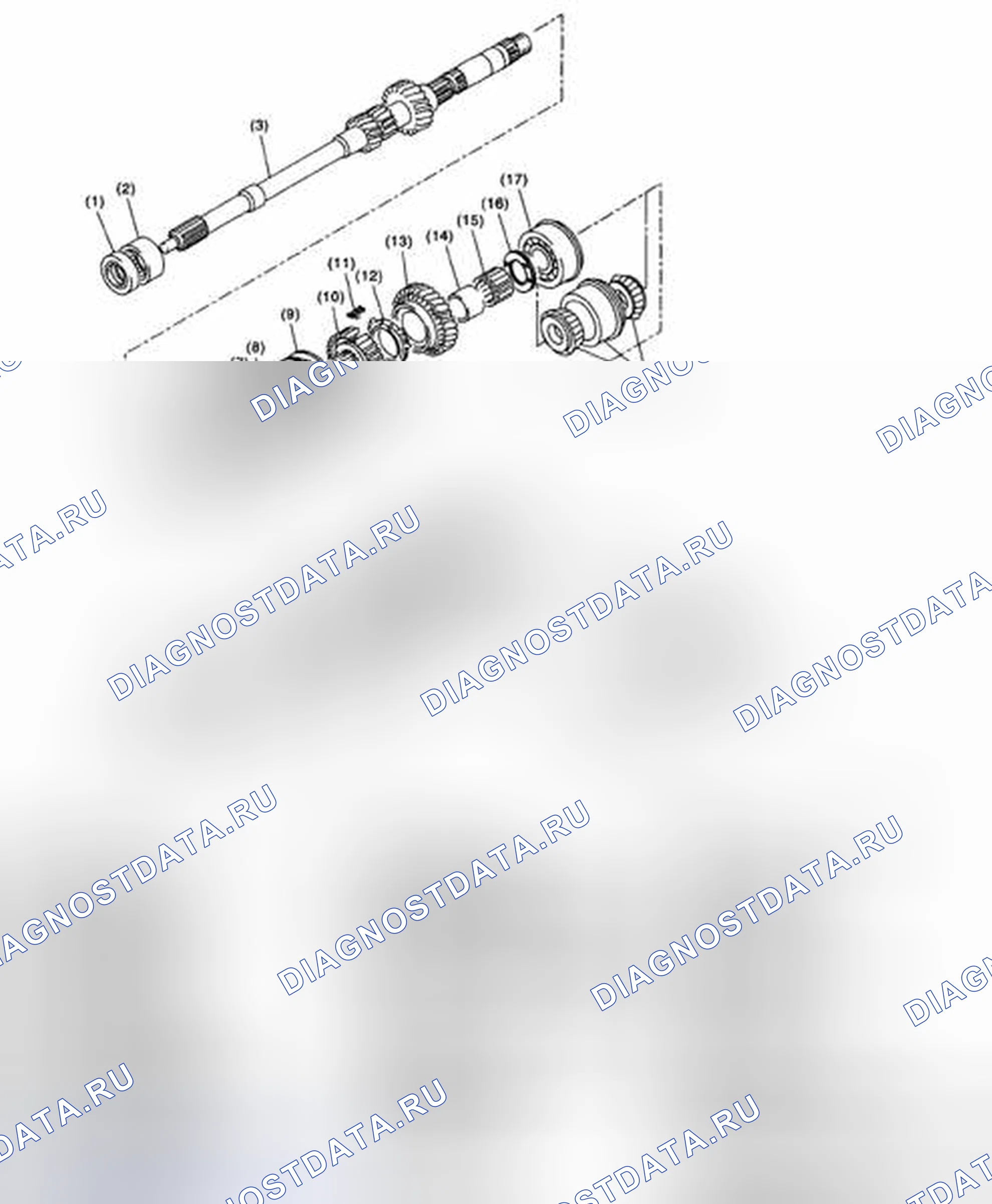 Рис. 128: ГЛАВНЫЙ ВАЛ ДЛЯ ОДНОРЯДНЫХ. Subaru Outback BP рестайлинг