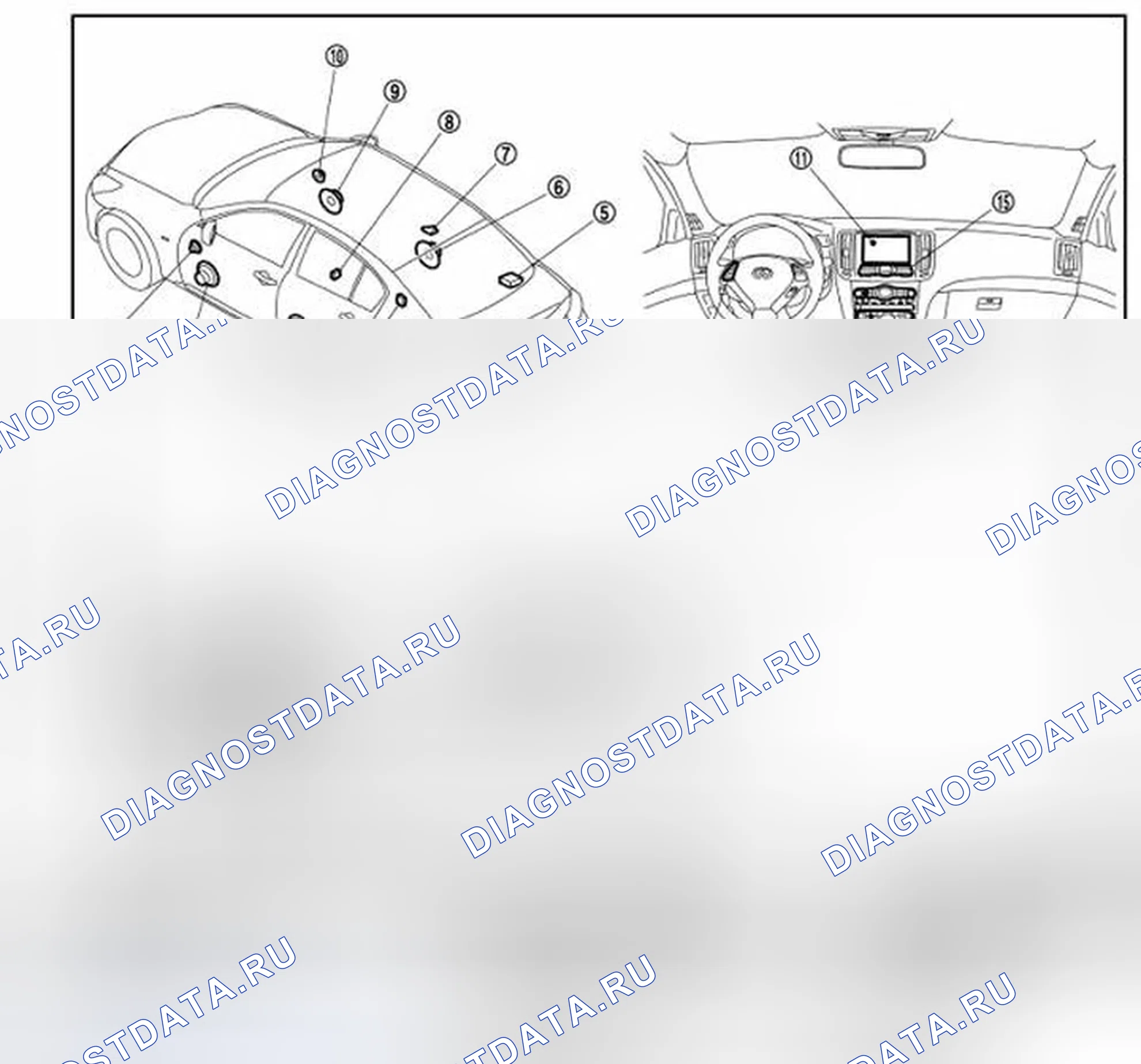 Рис. 6: Расположение компонентов. Infiniti G25 IV рестайлинг