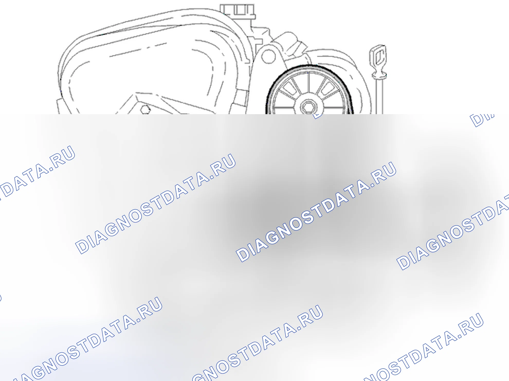 Рис. 44: Снятие клиновых ремней. Volvo S40 I рестайлинг