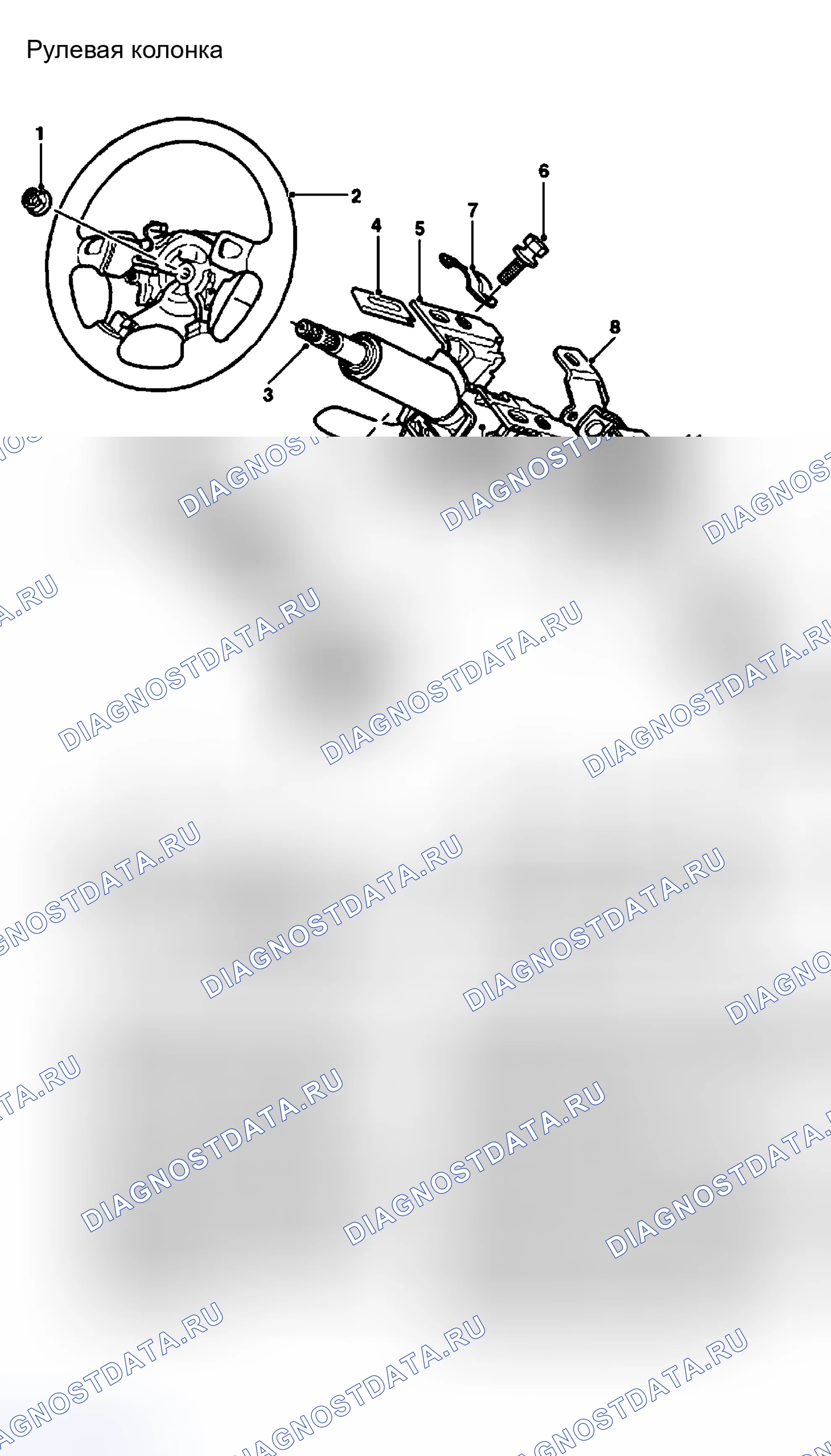 Рис. 10: РУЛЕВАЯ КОЛОНКА. Land Rover Freelander L314