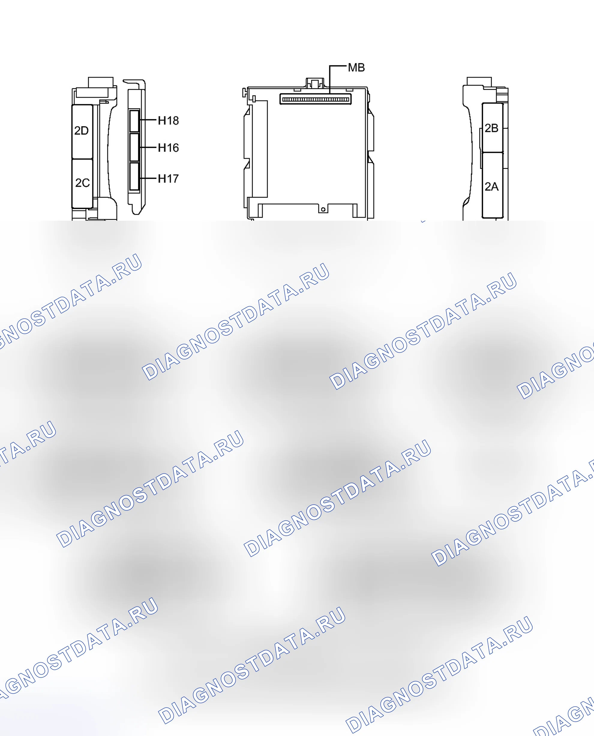 Рис. 7: КЛЕММЫ блока управления (ЭБУ) [08 / 2012 -]. Lexus CT I