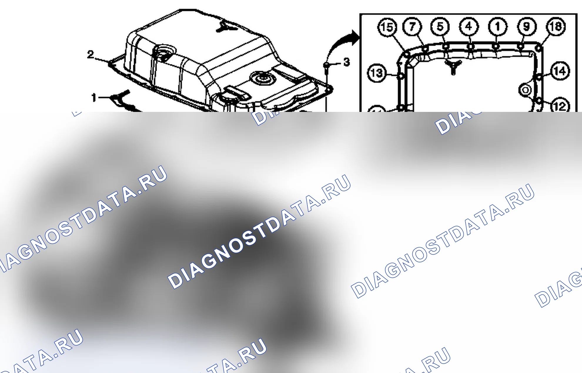 Рис. 321: Установка поддона трансмиссионной жидкости. Chevrolet Express G1500 