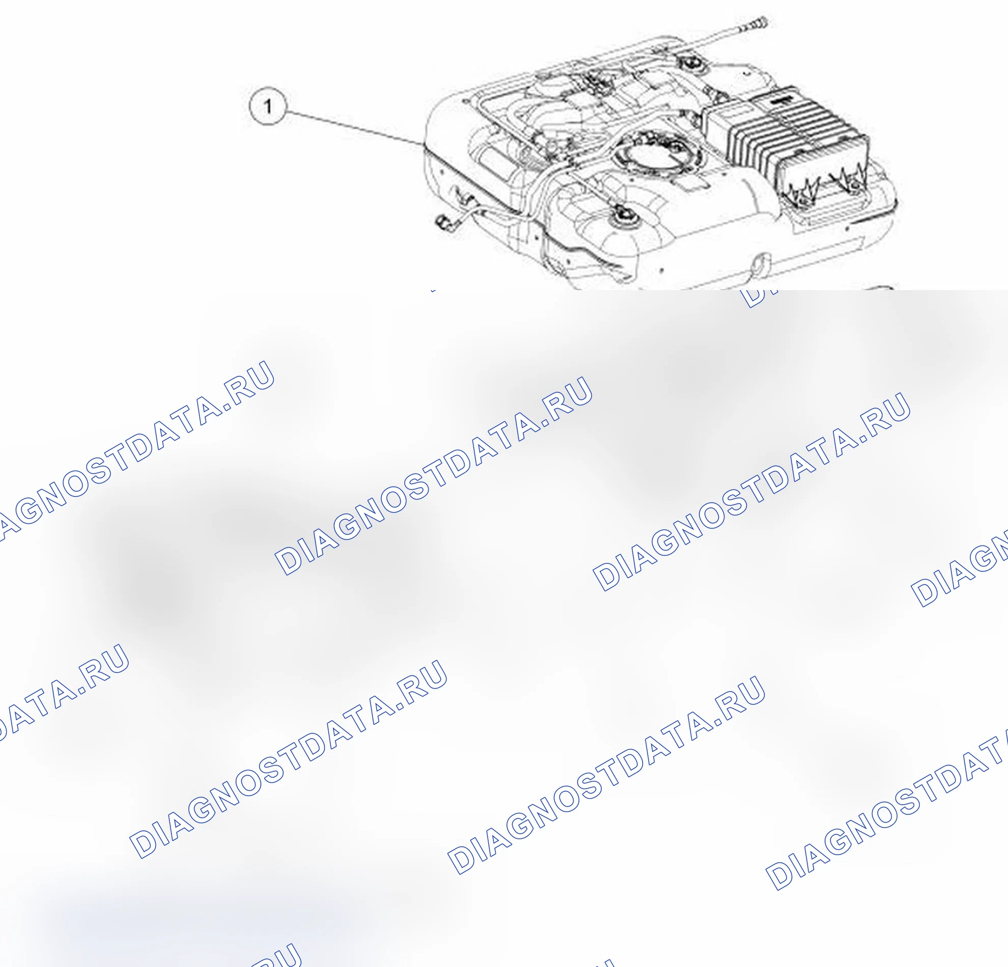 Рис. 14: Теплозащитные экраны и фиксаторы топливного бака. Ford Transit Connect I рестайлинг