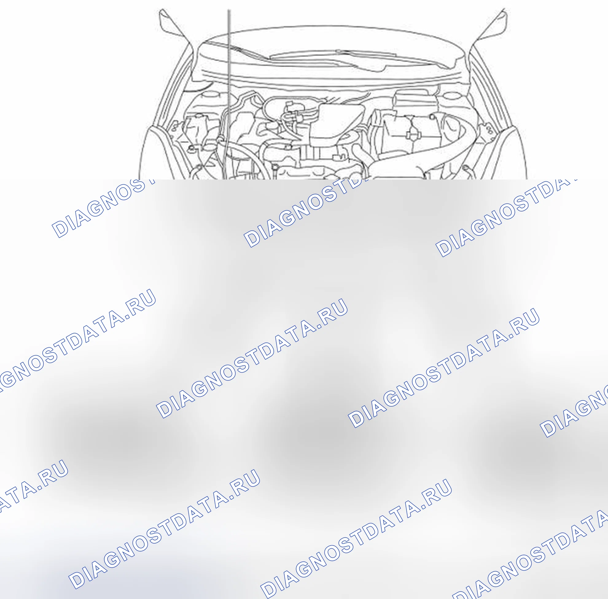 Рис. 152: МОТОРНЫЙ ОТСЕК. Nissan Rogue I рестайлинг