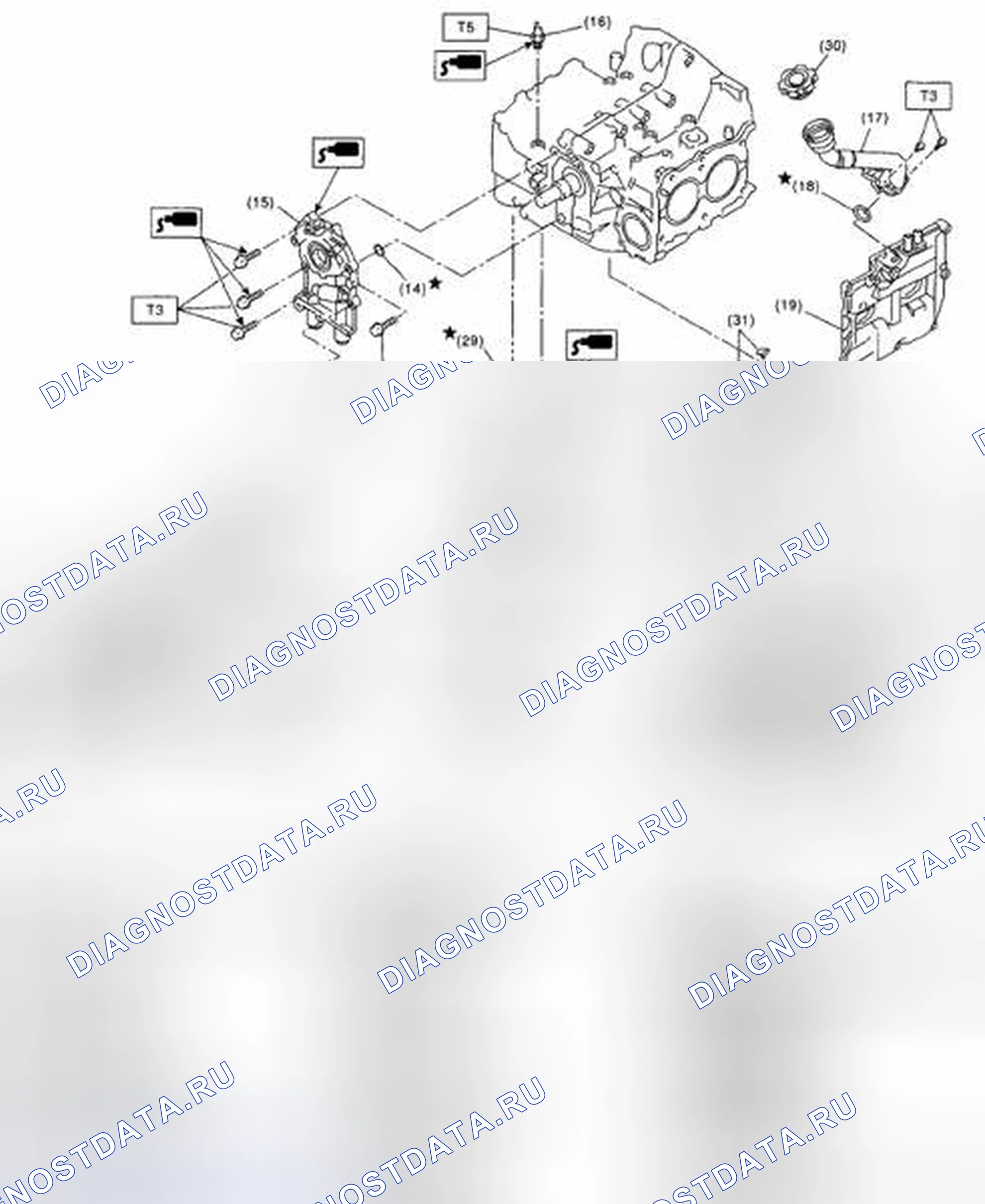 Рис. 103: Идентификация компонентов двигателя. Subaru Impreza GD/GC/GG рестайлинг 2