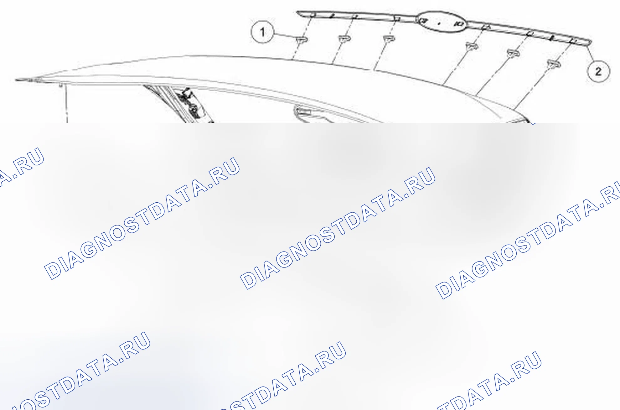 Рис. 29: Аппликация - крышка багажного отделения. Ford Taurus VI