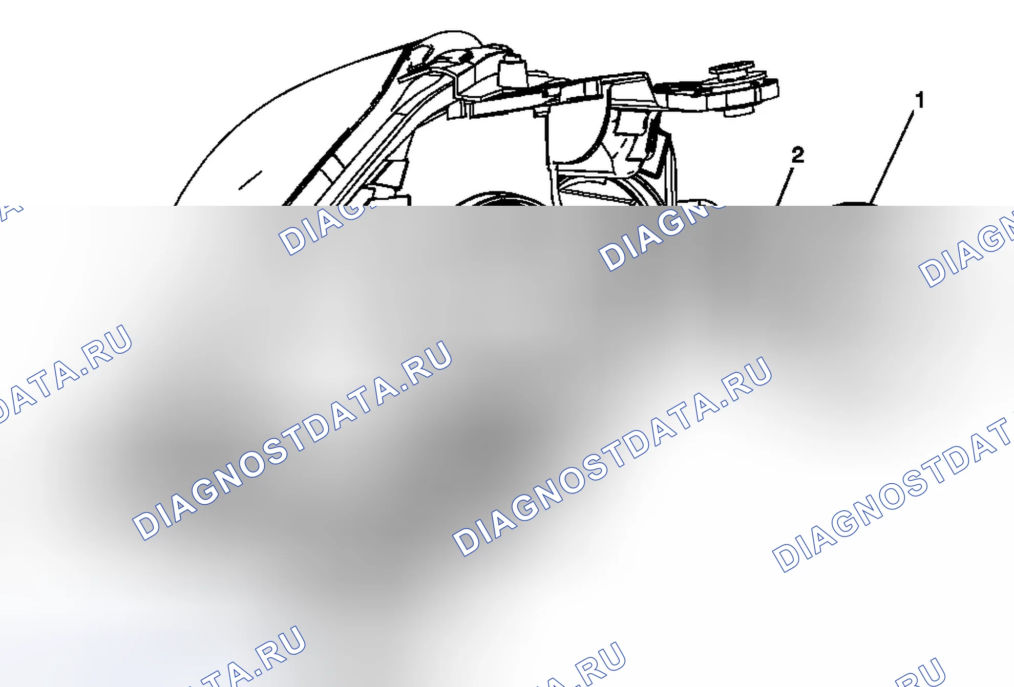 Рис. 49: Замена лампы фары (дальний свет без T96). Chevrolet Traverse I