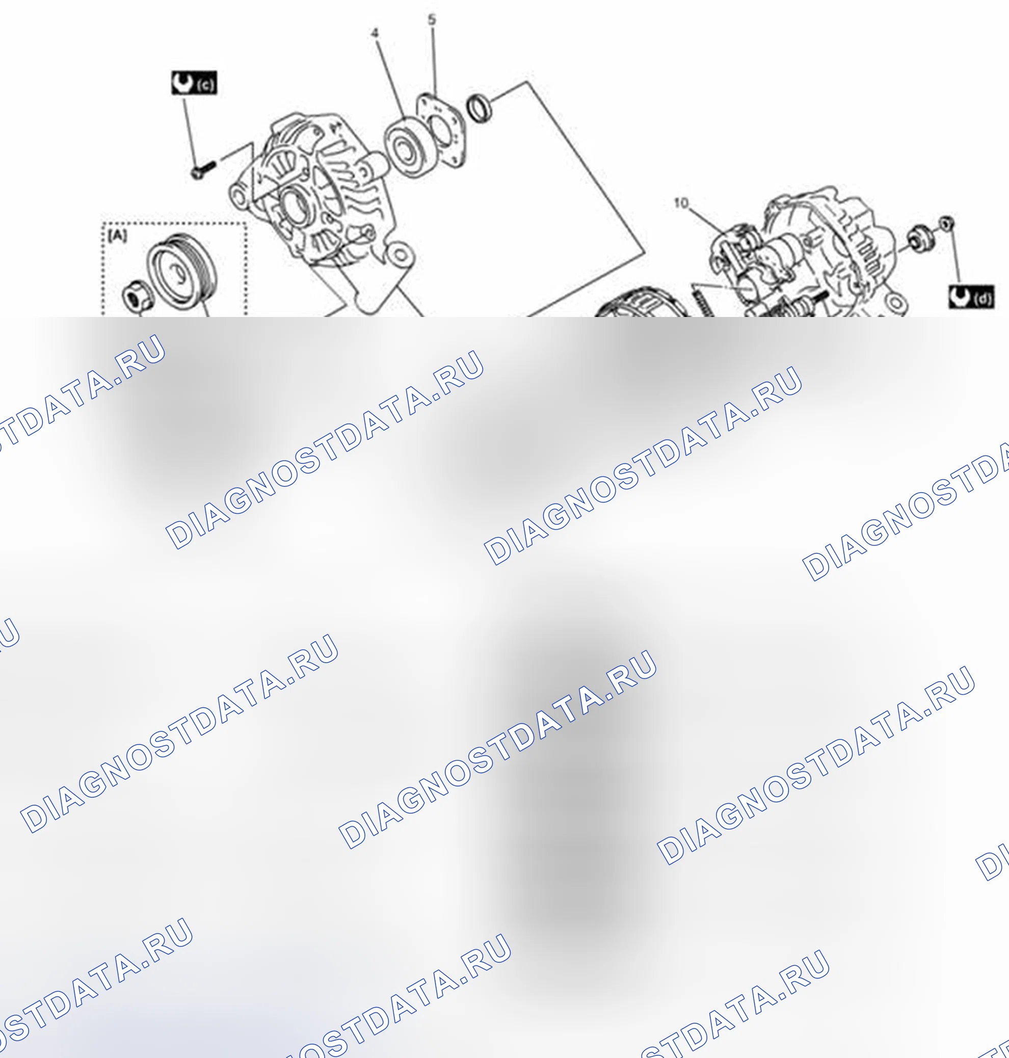 Рис. 13: Компоненты генератора. Suzuki SX4 I рестайлинг