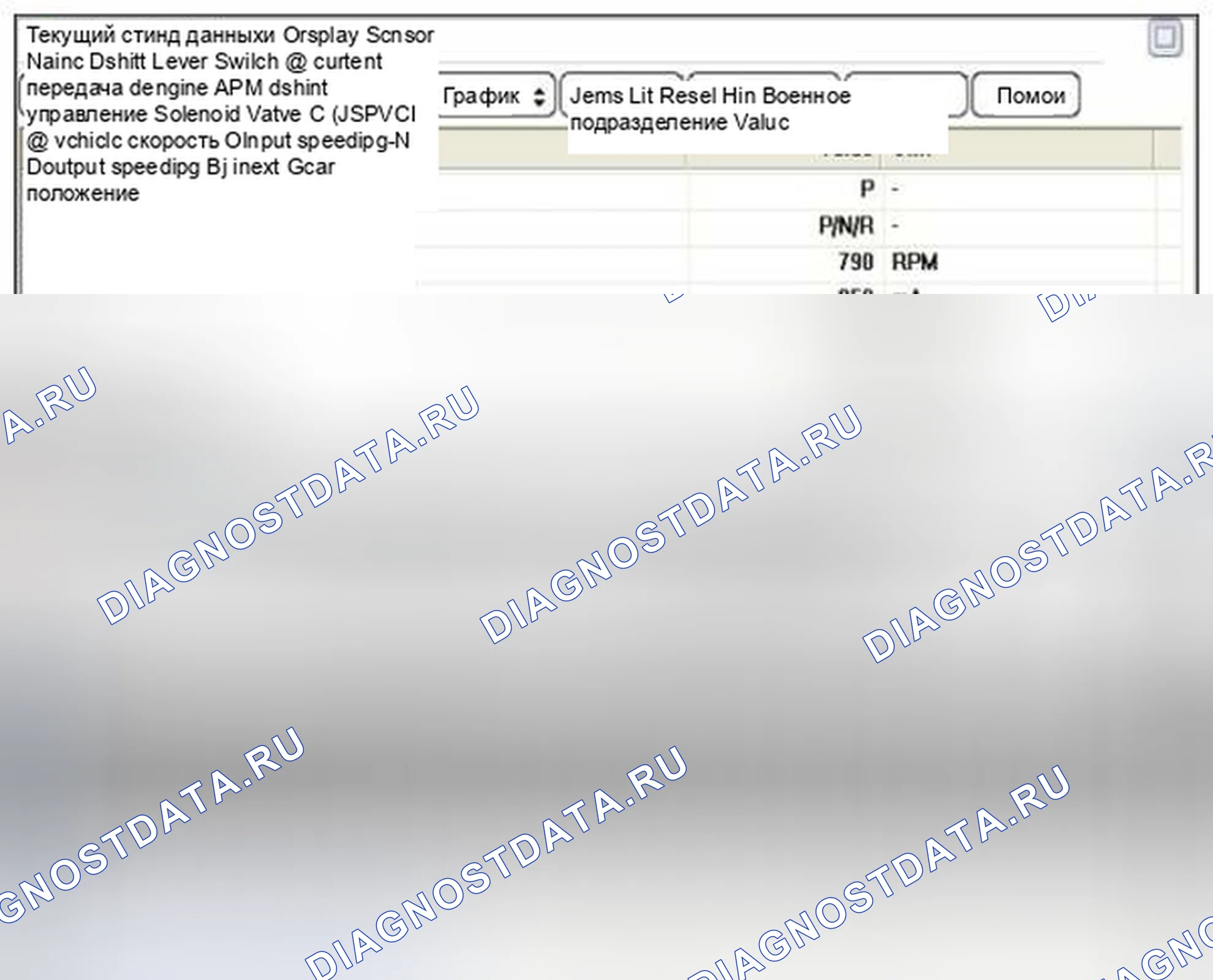 Рис. 413: Форма сигнала и данные. Geely Vision X3 Pro I