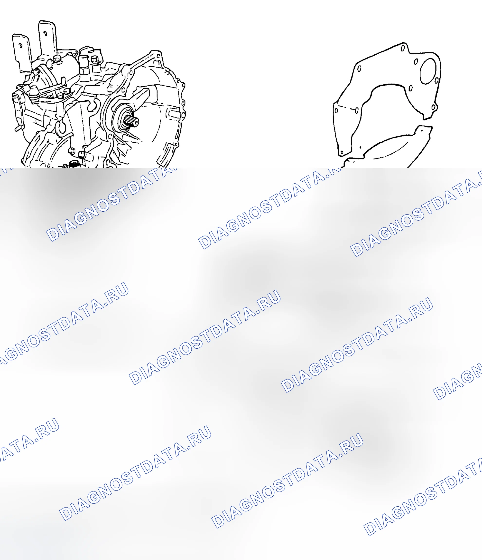 Рис. 9: Компоненты трансмиссия с ручным управлением. Hyundai Elantra III