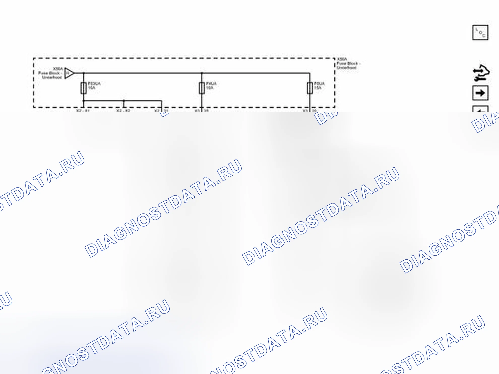 Рис. 65: Предохранители F5UA, F13UA и xtegx1 F53UA. Chevrolet Orlando I