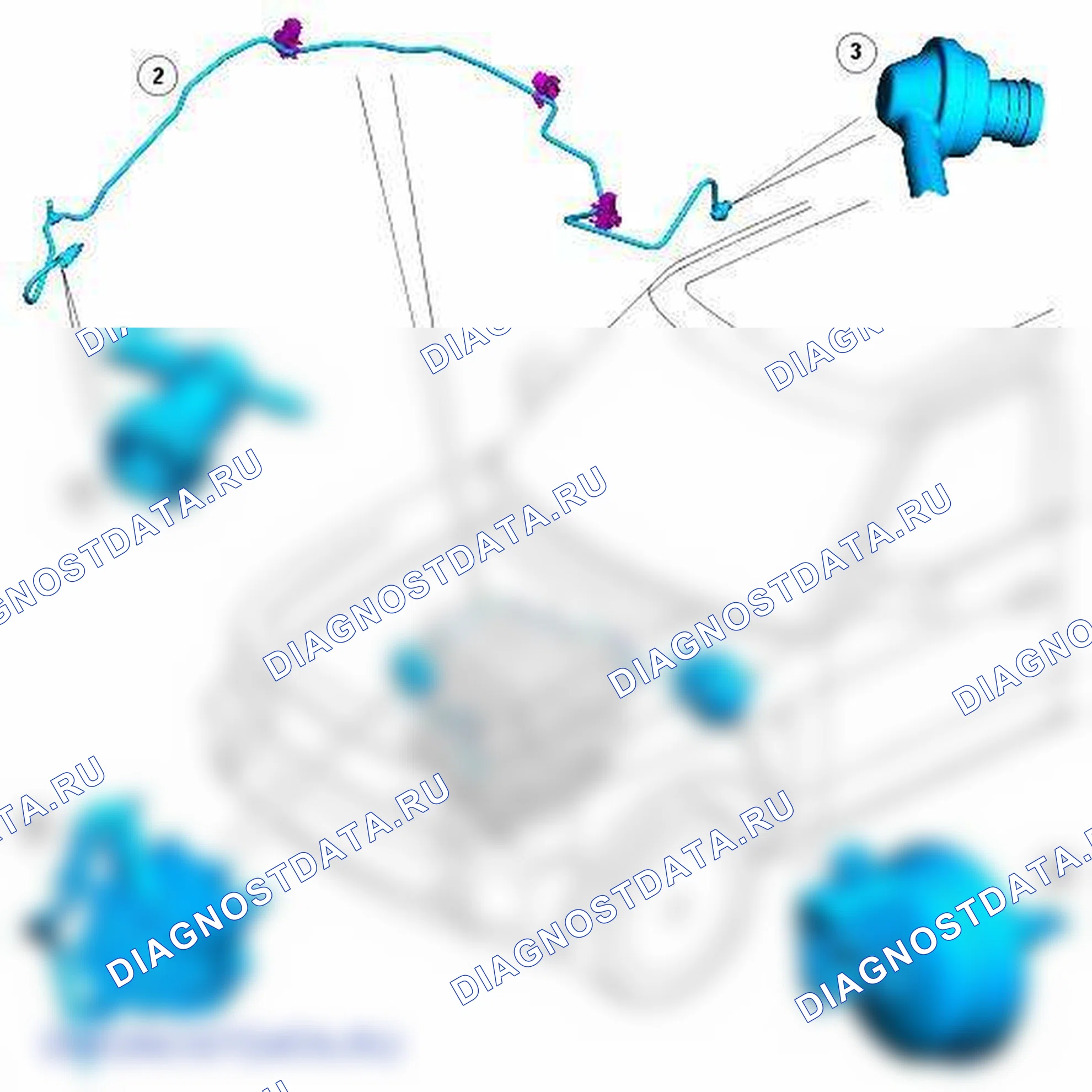 Рис. 41: РАСПОЛОЖЕНИЕ КОМПОНЕНТОВ - TDV8. Land Rover Range Rover L322