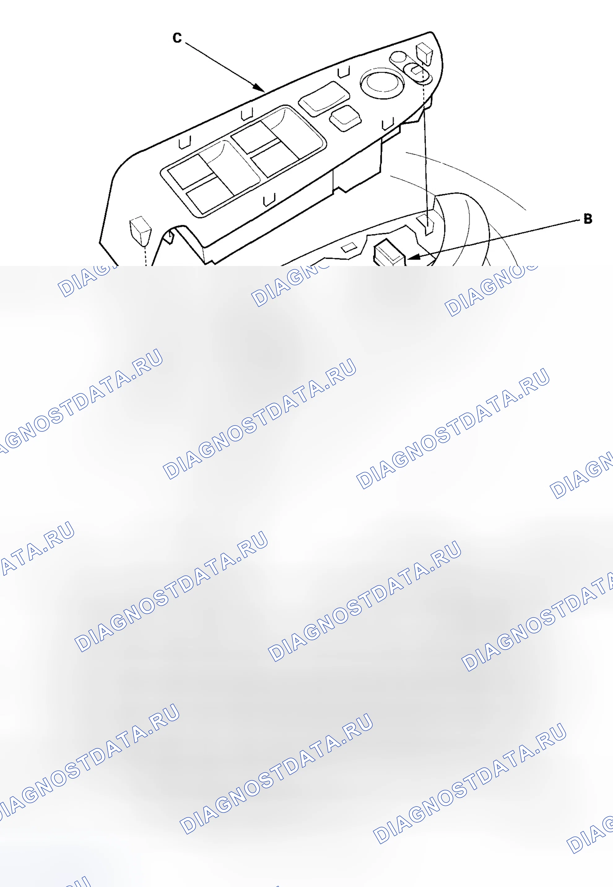 Рис. 36: Входной тест главного переключателя. Honda Odyssey I