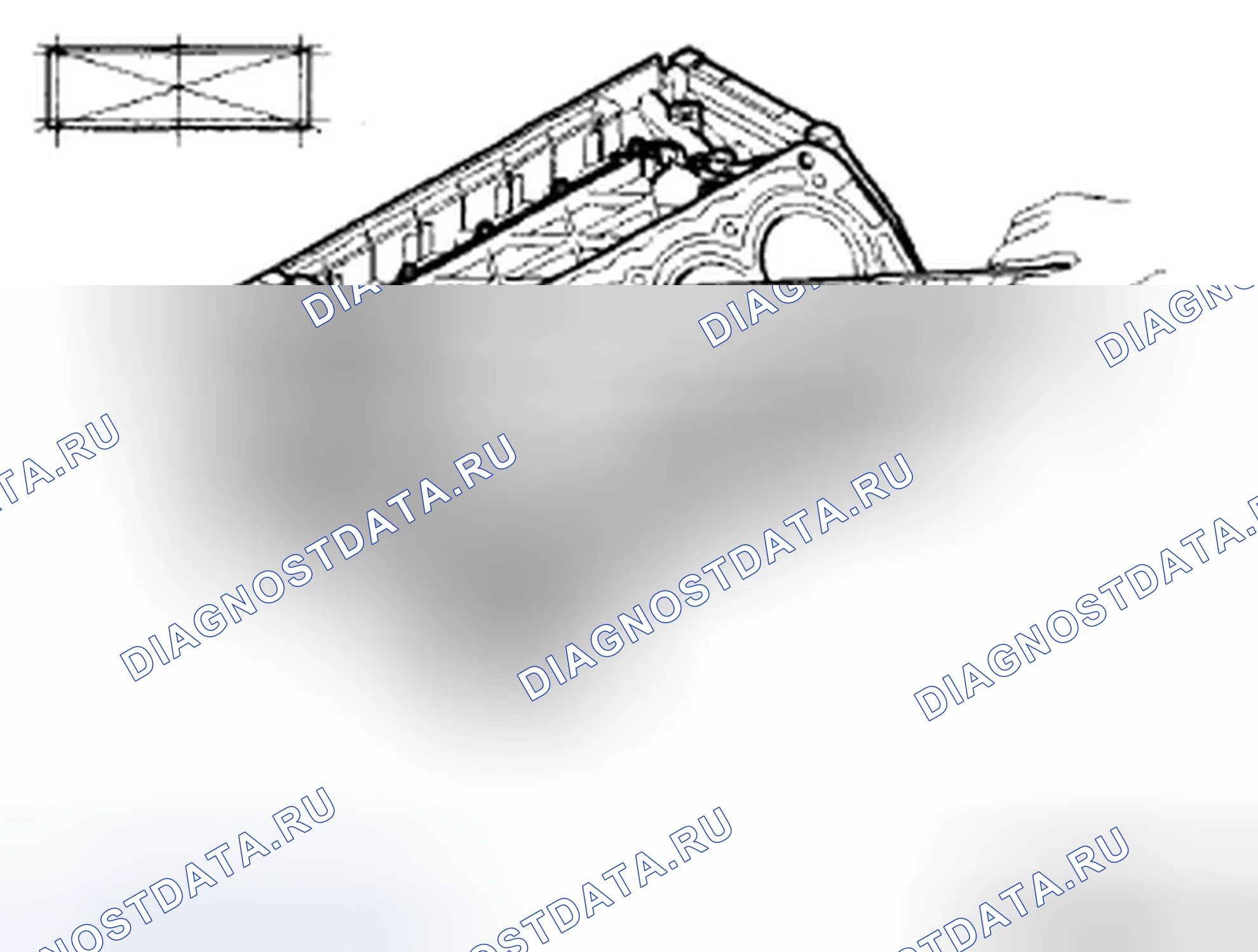 Рис. 441: Блок цилиндров. Hyundai Genesis I