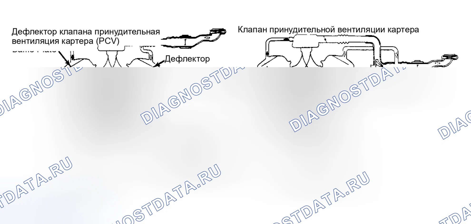 Рис. 5: Система вентиляции картера (200SX) Обратить внимание на направление потока.. Nissan Sentra B11