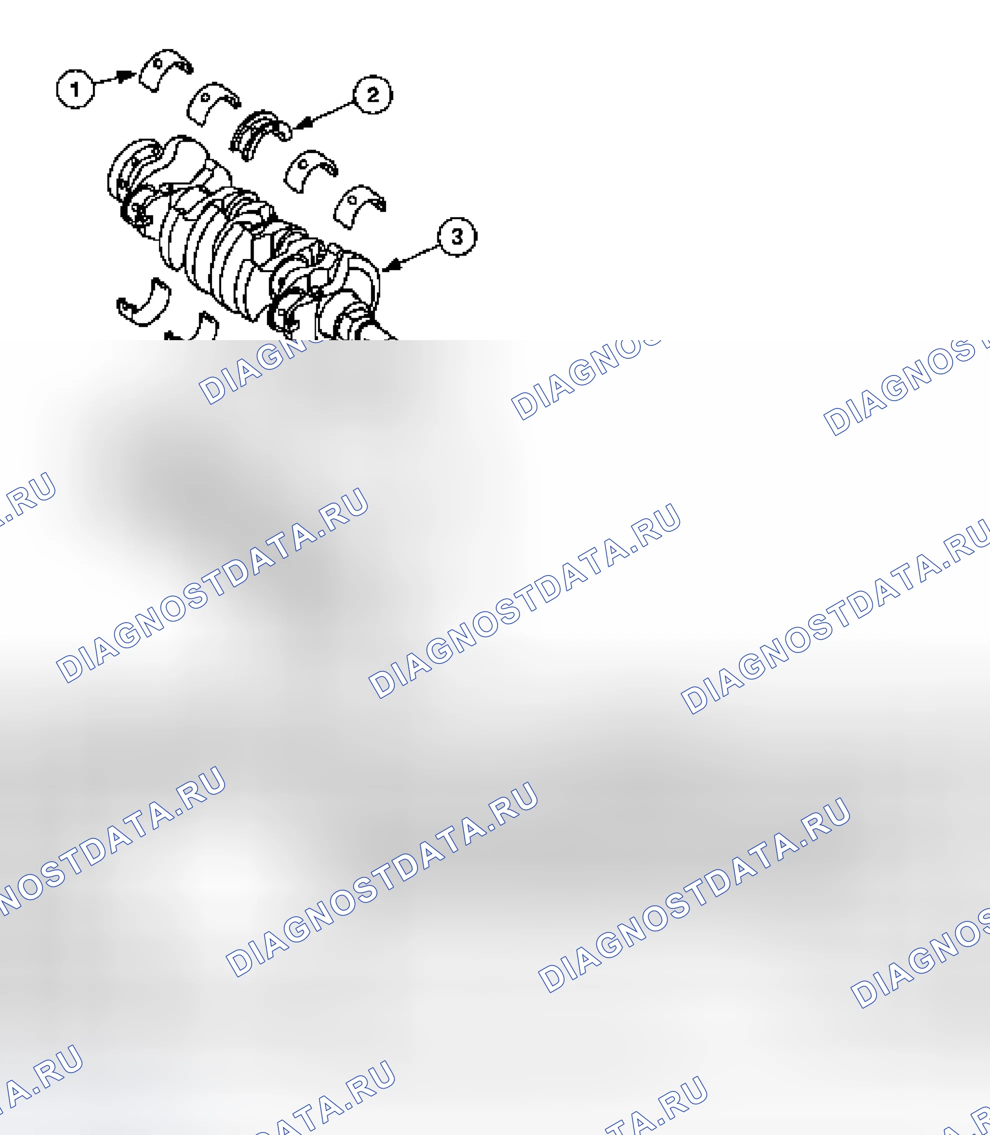 Рис. 525: Подшипники коленчатого вала. Ford Escape I