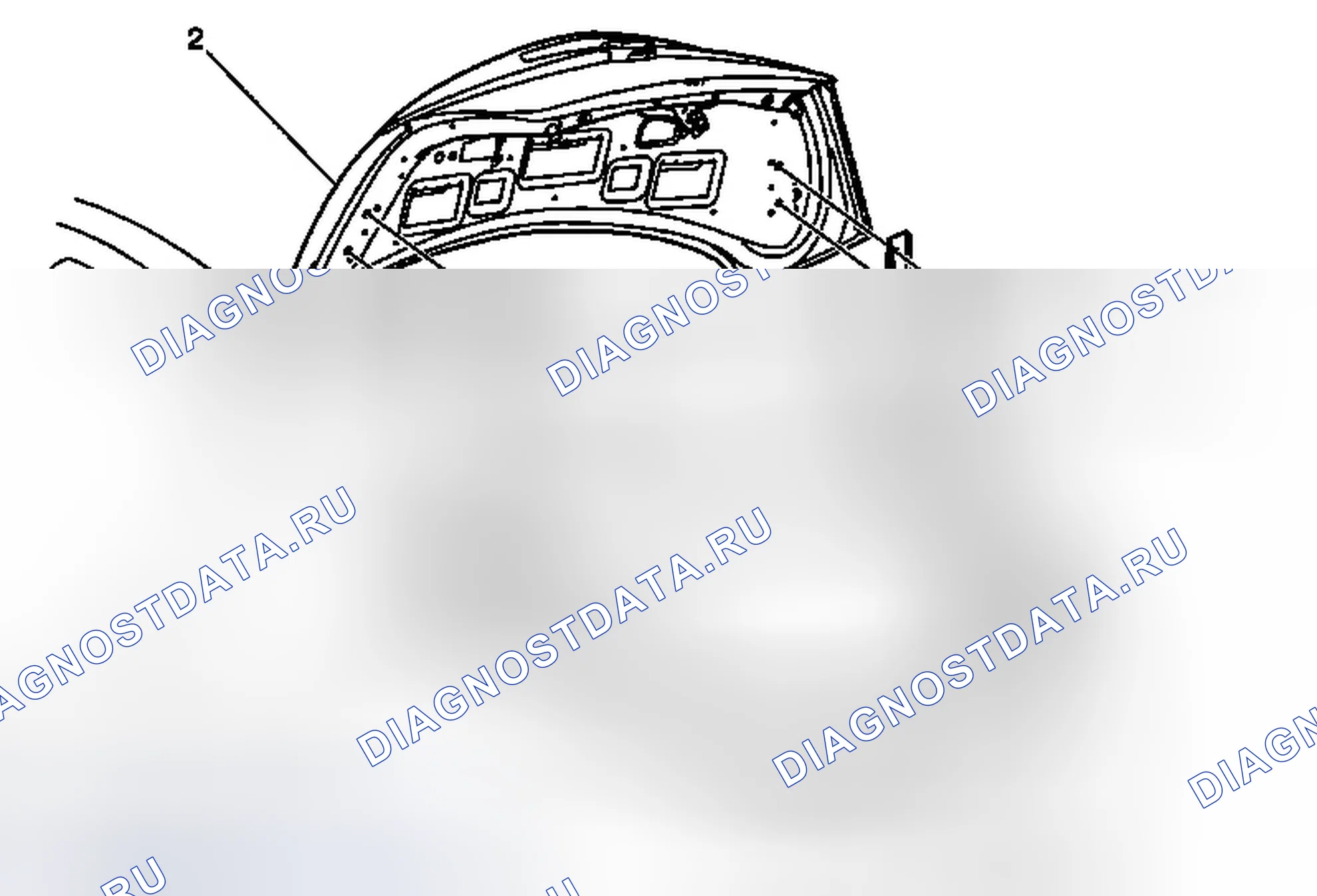 Рис. 36: Замена крышки заднего отсека. Buick Regal V
