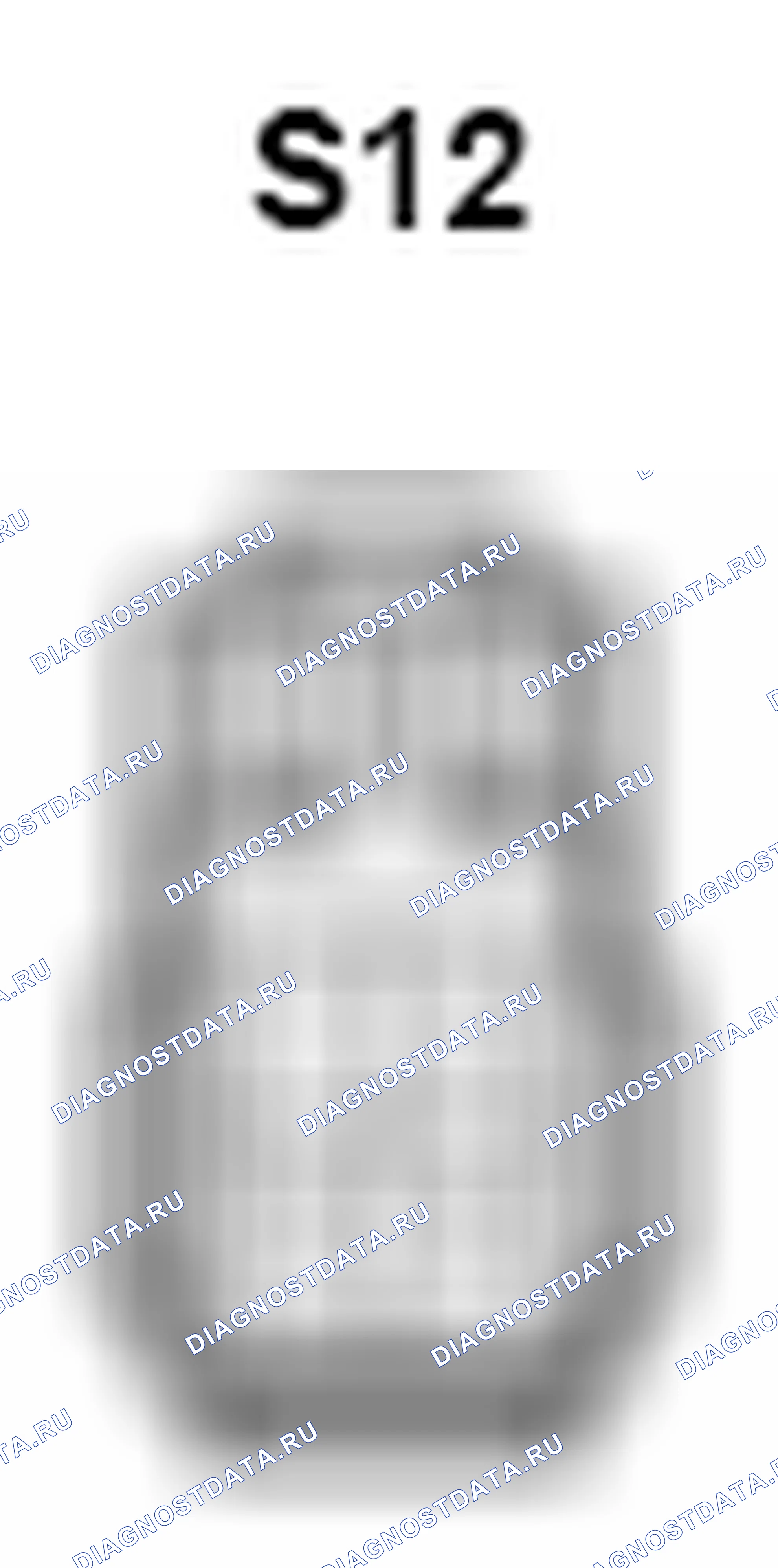 Рис. 1458: Вид с торца разъема задней комбинированной лампы (Rh) (S12). Toyota Camry XV40 рестайлинг