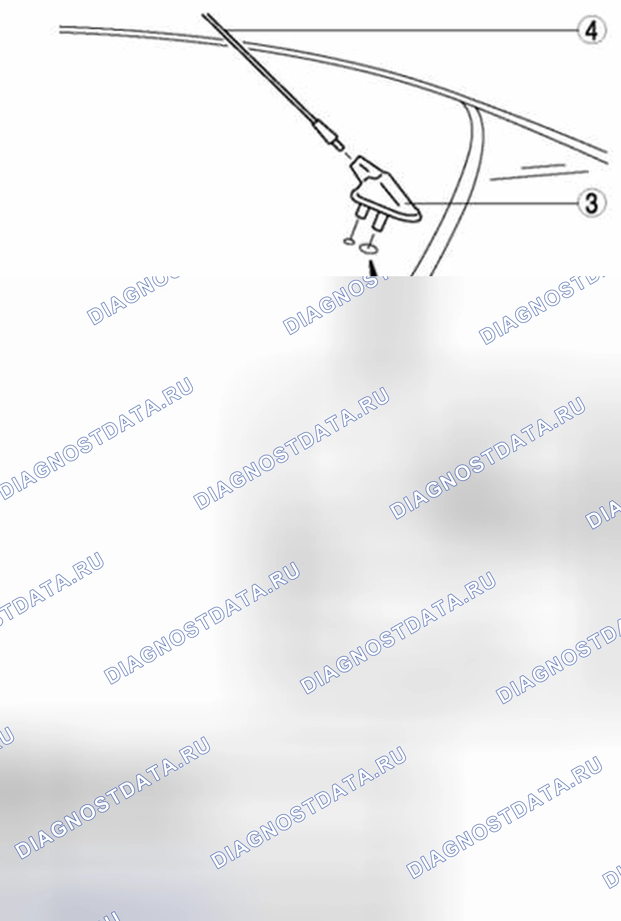 Рис. 18: СНЯТИЕ / УСТАНОВКА АНТЕННЫ В ЦЕНТРЕ КРЫШИ. Mazda 2 II рестайлинг