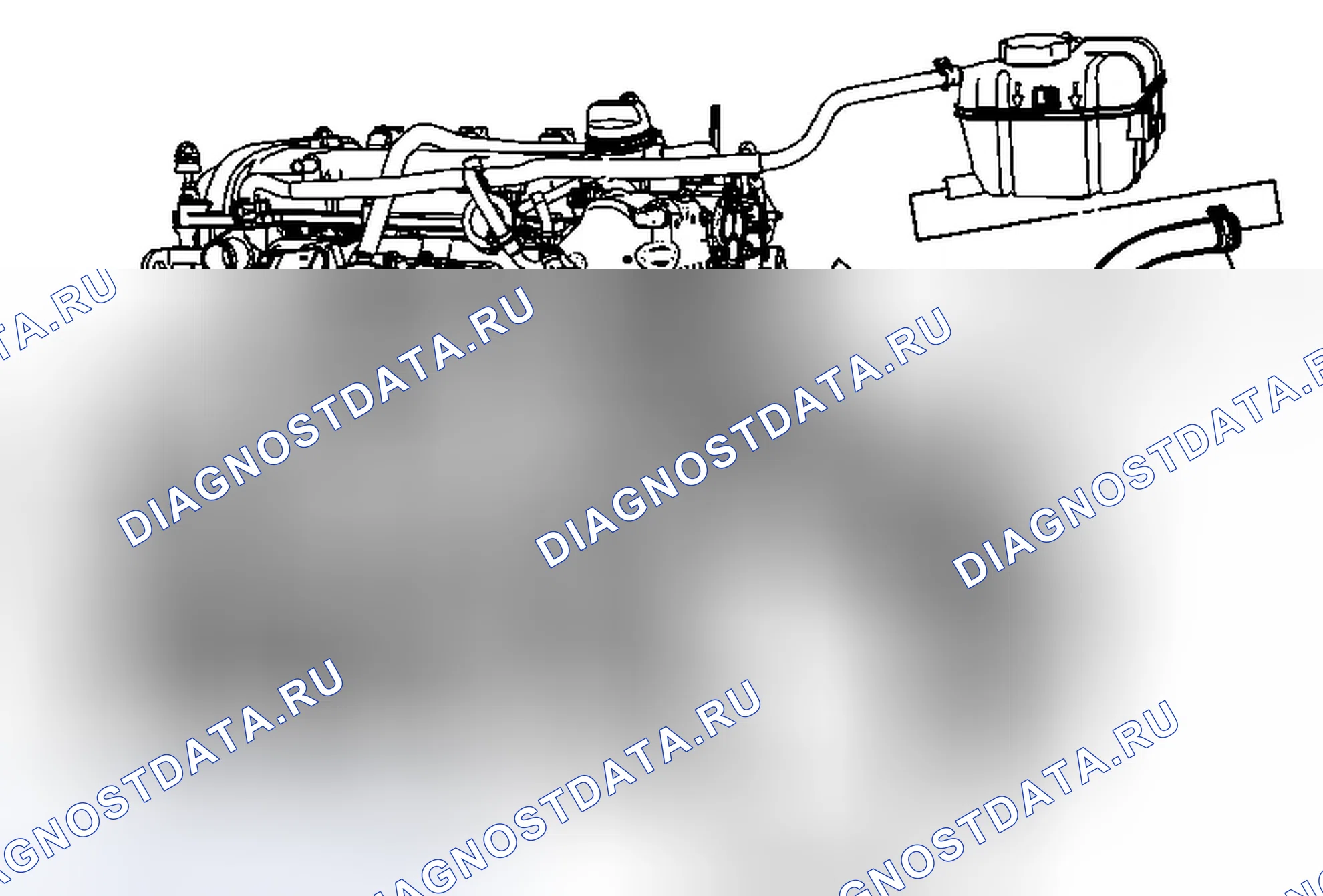 Рис. 22: Замена выходного шланга уравнительного резервуара радиатора (LEA). Buick Regal V