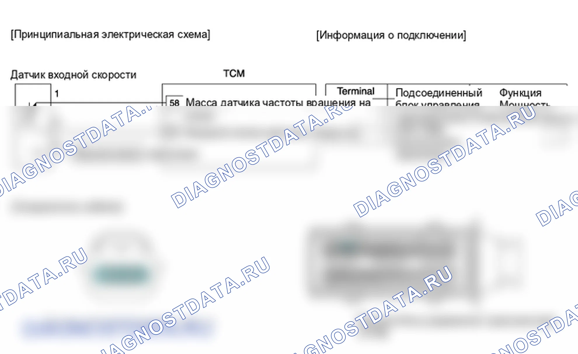Фрагмент электросхемы: Датчик входной скорости. Hyundai i20 GB