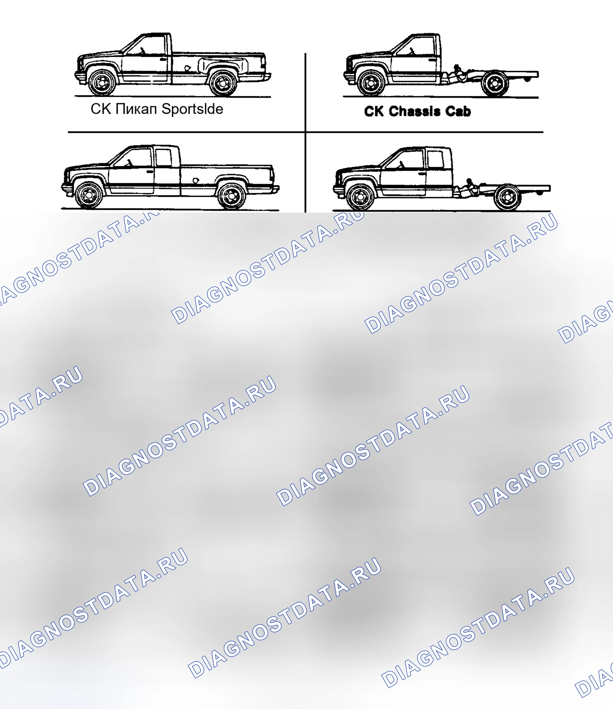 Рис. 8: ИДЕНТИФИКАЦИЯ МОДЕЛИ. GMC Cab & Chassis C3500 