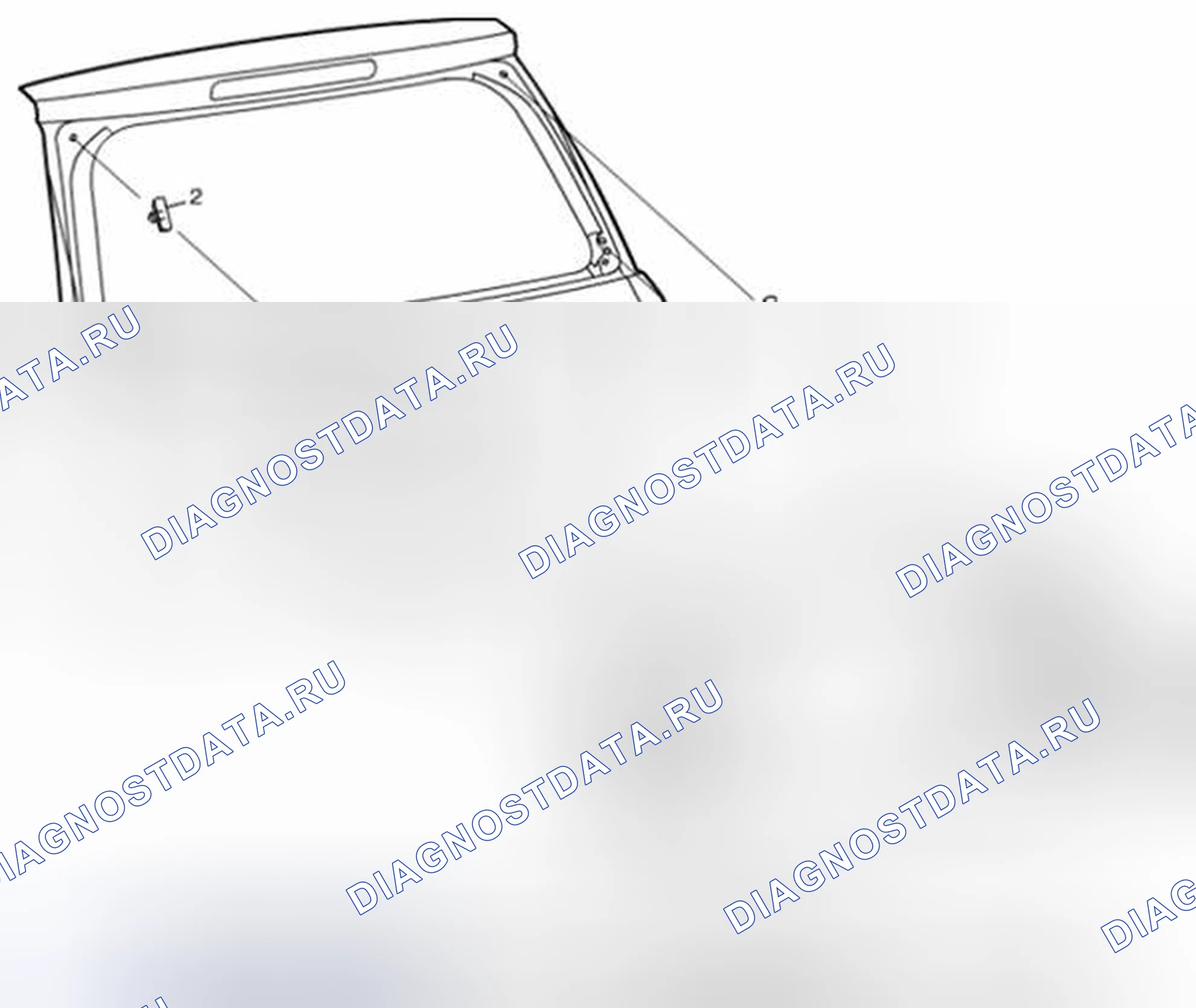 Рис. 14: Компоненты окна задней двери (хэтчбек). Suzuki SX4 I рестайлинг