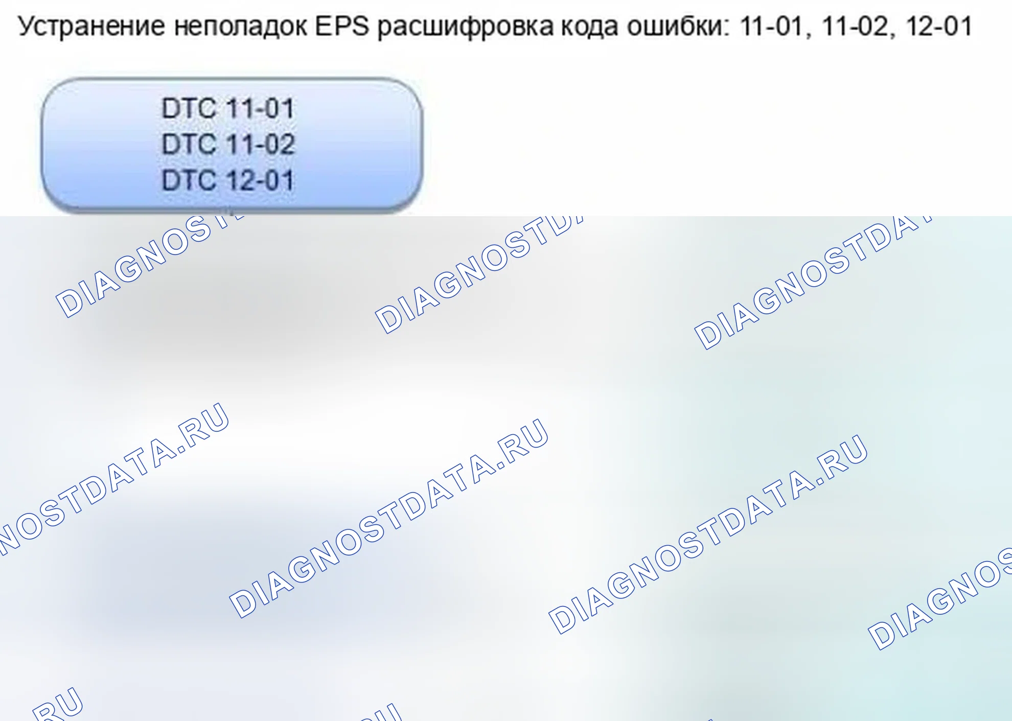 Рис. 13: расшифровка кода ошибки 11-01: Низкое / высокое напряжение на клеммах IG1; расшифровка кода ошибки 11-02: напряжение питания блока управления; расшифровка кода ошибки 12-01: M. Honda Civic IX