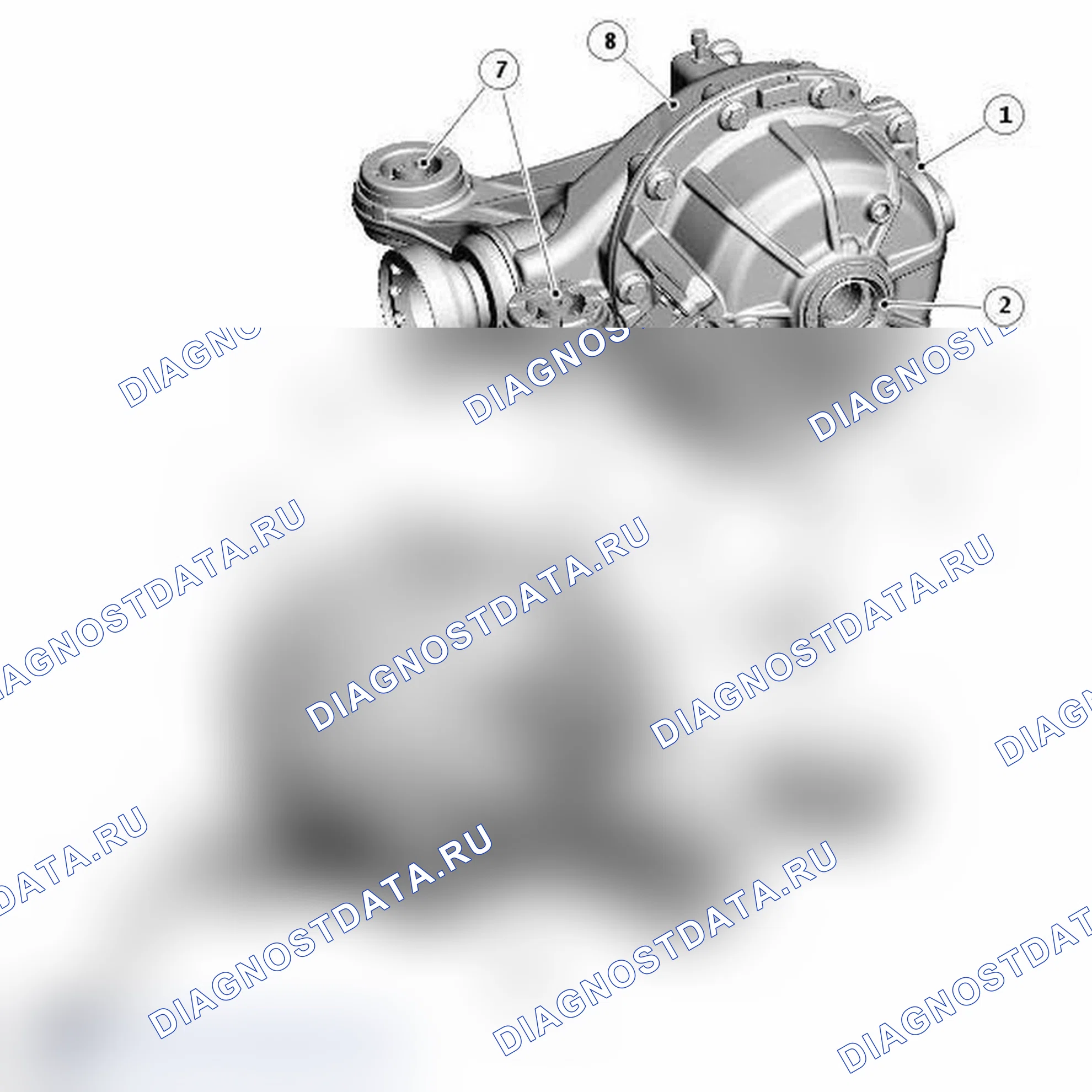 Рис. 10: ЭЛЕКТРОННЫЙ ДИФФЕРЕНЦИАЛ - НАГНЕТАТЕЛЬ 5,0 л - АВТОМОБИЛИ ОТ 2010MY. Jaguar XF I