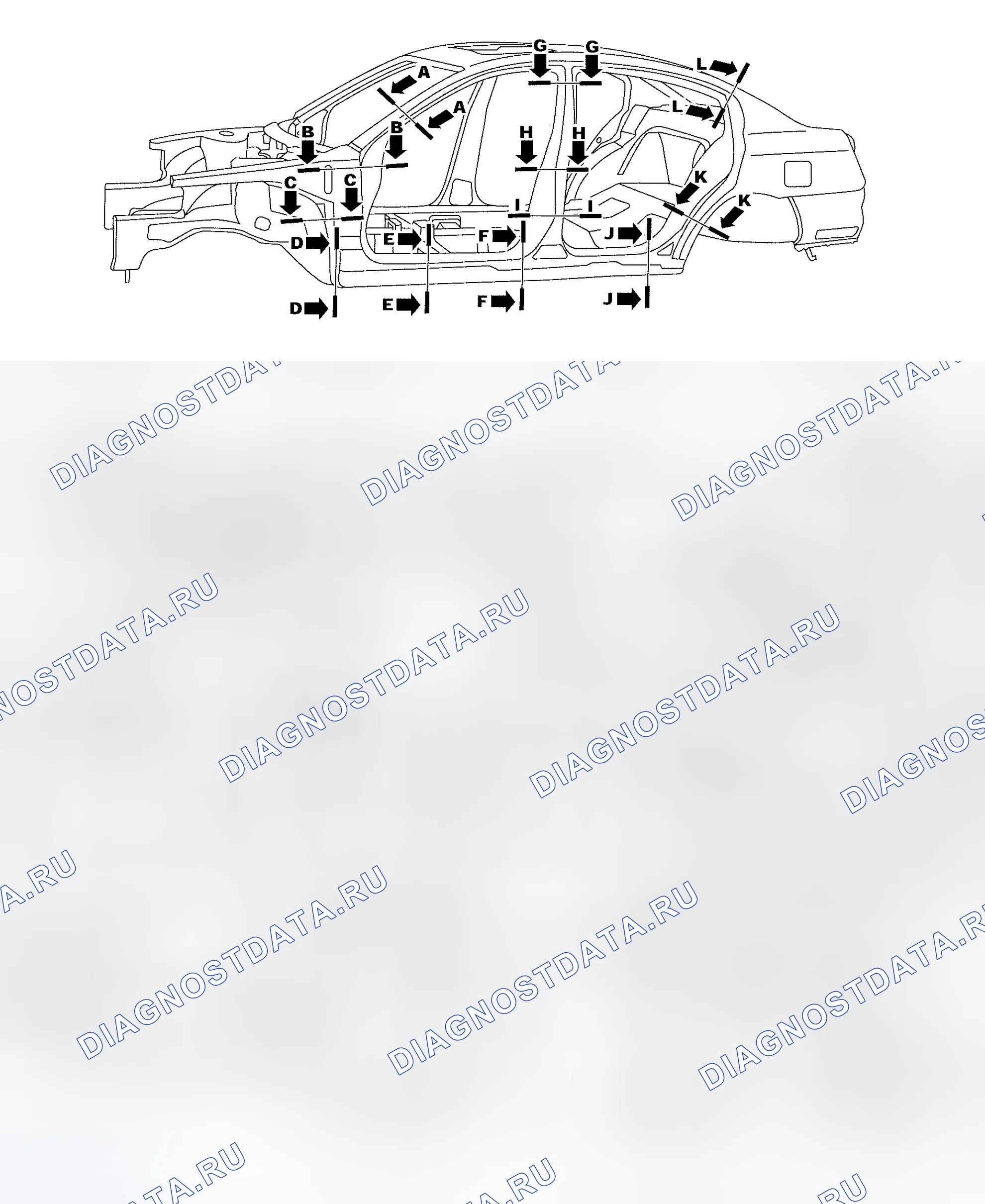 Рис. 22: КОНСТРУКЦИЯ КУЗОВА. Nissan Altima L31 рестайлинг