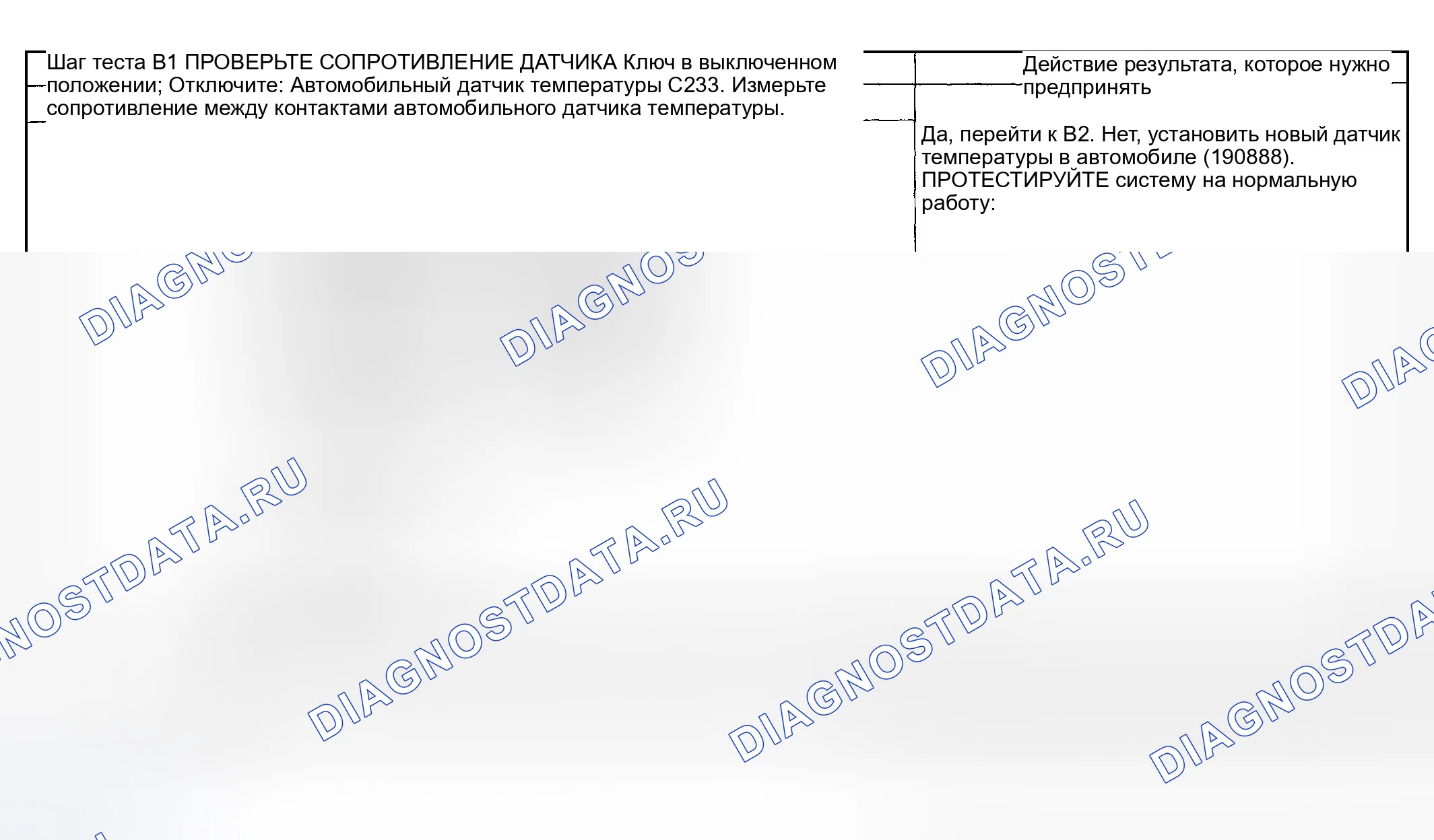 Рис. 16: диагностический тест B: расшифровка кода ошибки B1251 или DTS B1253 - датчик температуры в автомобиле A / C разомкнутая цепь или короткое замыкание на Gro. Mazda Flair II
