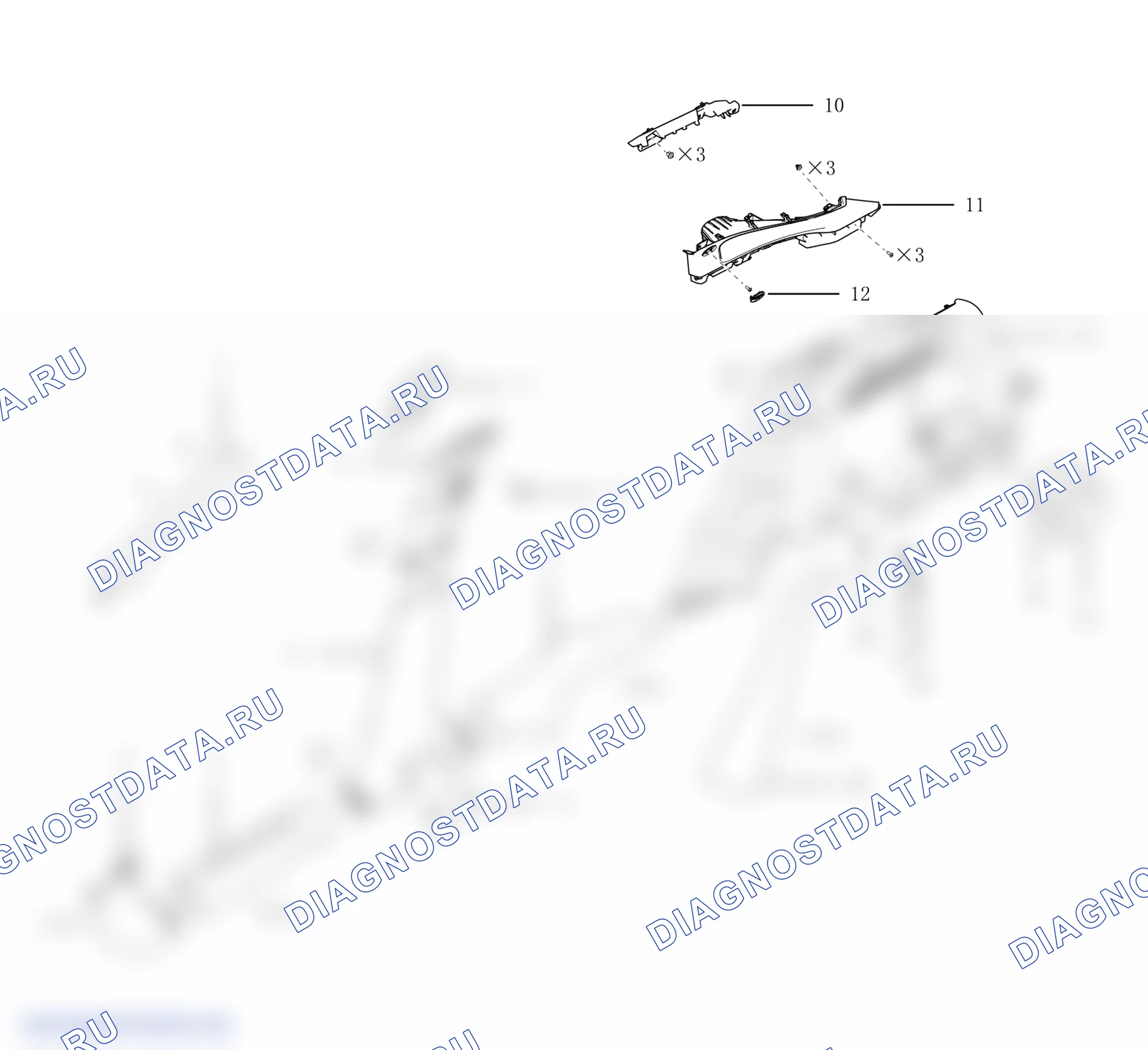 Схема расположения боковой окружности Фурнитуры — Haval F5. Haval F5 I