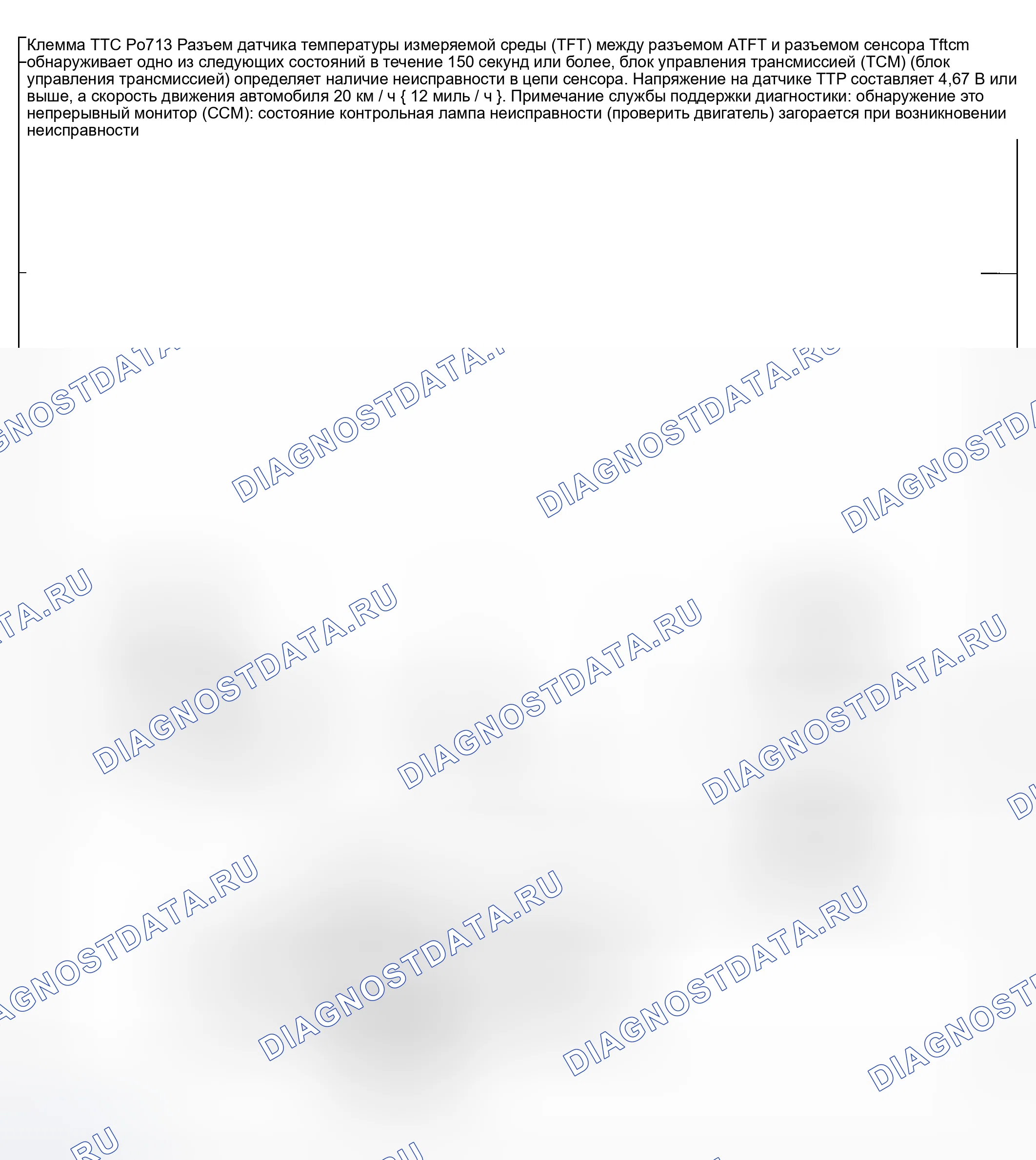 Рис. 408: расшифровка кода ошибки P0713: Неисправность цепи датчика температуры трансаксельной жидкости (TFT) (разомкнутая цепь). Mazda 6 GG